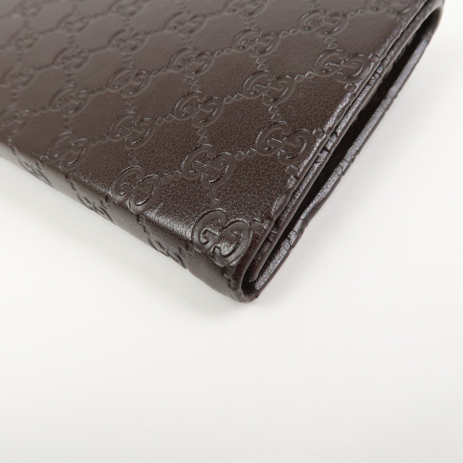 GUCCI Micro Guccissima Leather Glasses Case Dark Brown