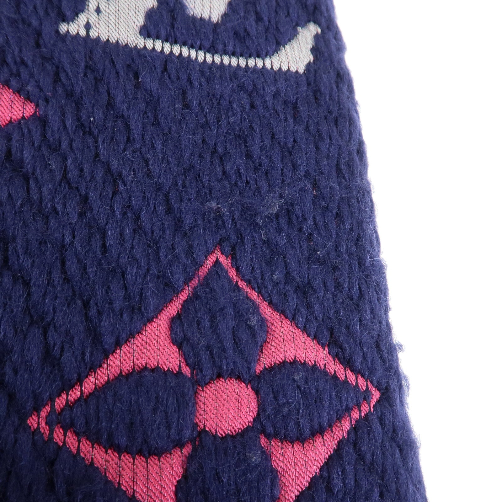 Louis Vuitton Monogram Escharpe Logo Mania Wool Scarf Navy M70899