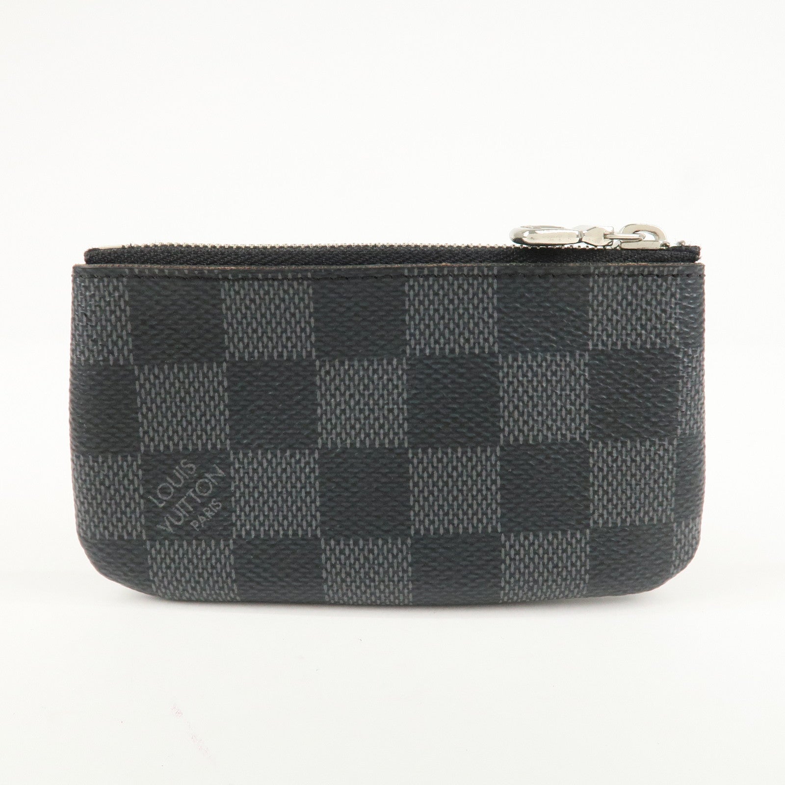 Louis Vuitton Damier Graphite Pochette Cles Coin Case Black N60155 Used