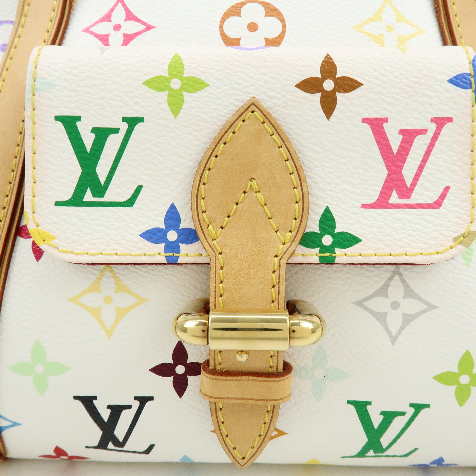 Louis Vuitton Monogram Priscilla Hand Bag Multicolor Blanc M40096