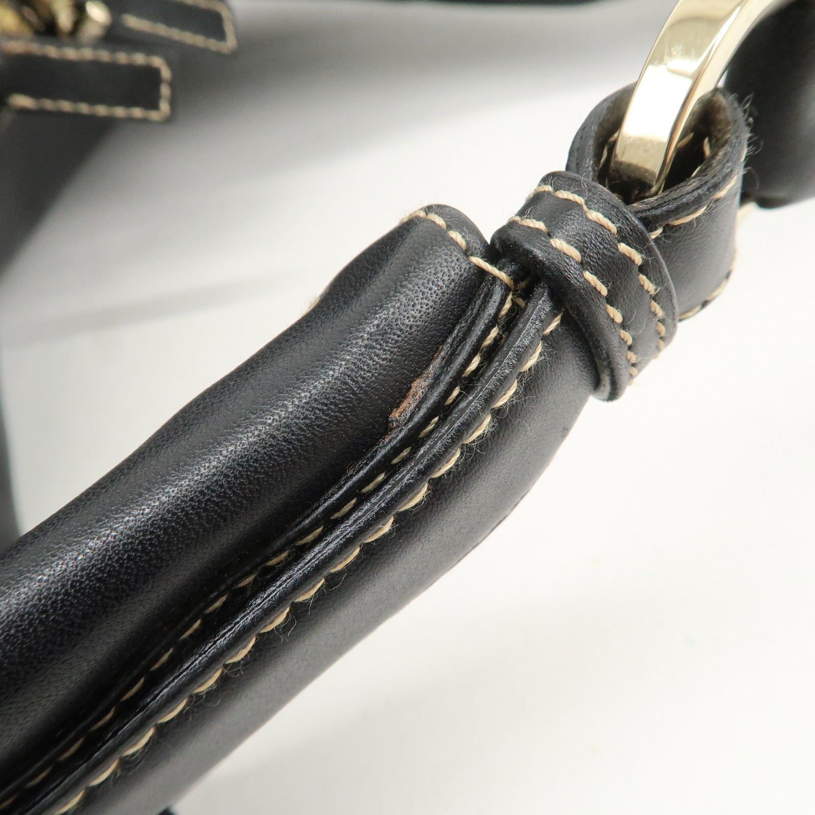 GUCCI Leather Shoulder Bag Hand Bag Black 001.4288