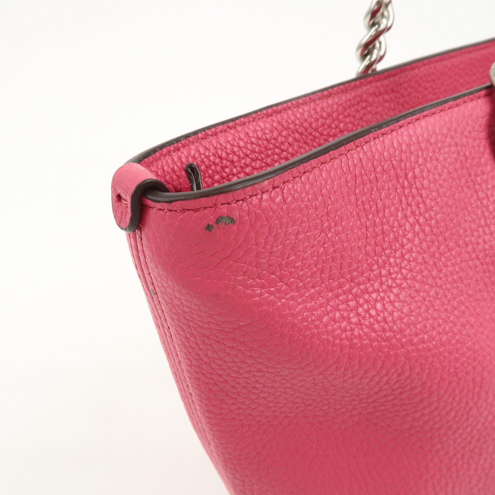 COACH Leather Set of 2 Shoulder Bag Tote Bag Black Pink