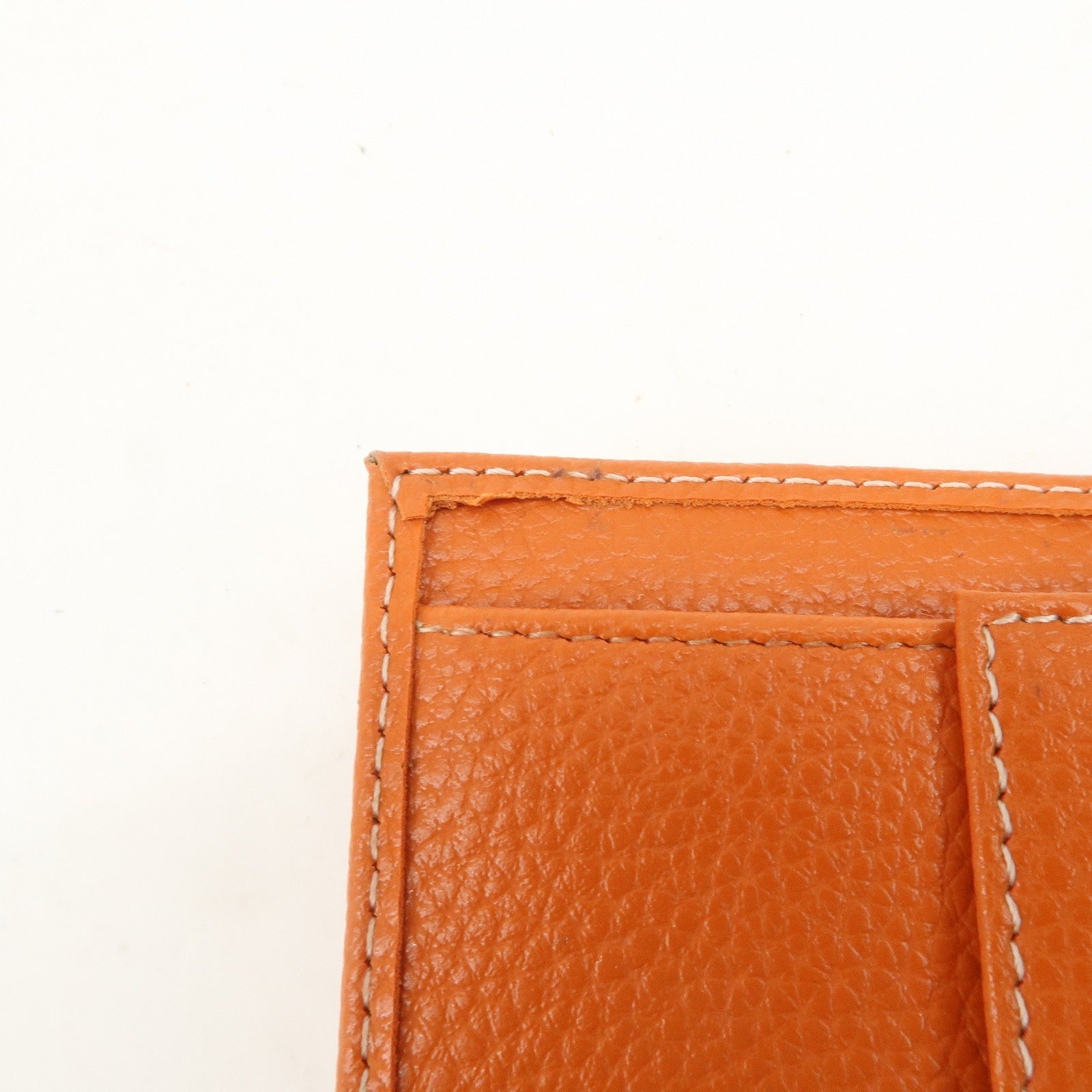 Chloe Leather Tri-fold Compact Wallet Studs Orange