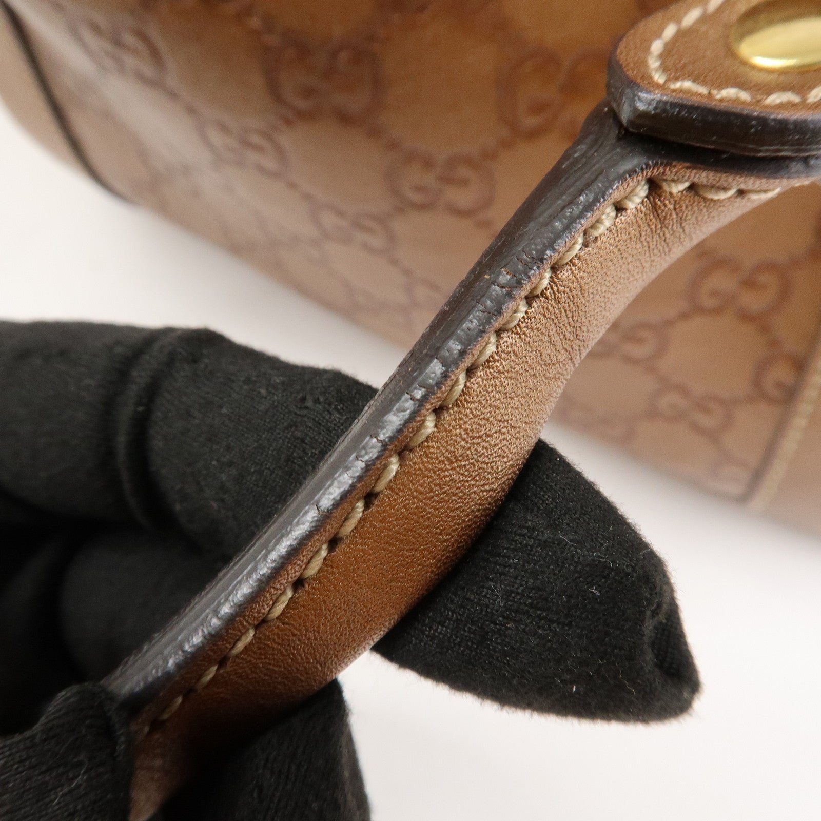 GGUCCI GG Twins Guccissima Leather Tote Bag Bronze 232957