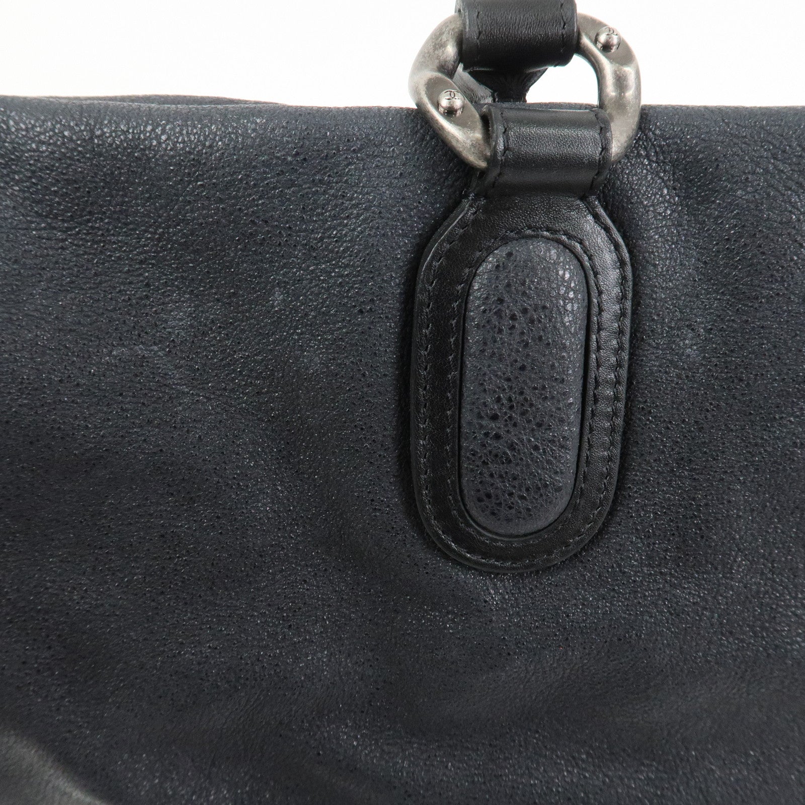 CHANEL COCO Mark Calf Leather Tote Bag Shoulder Bag Black A50288