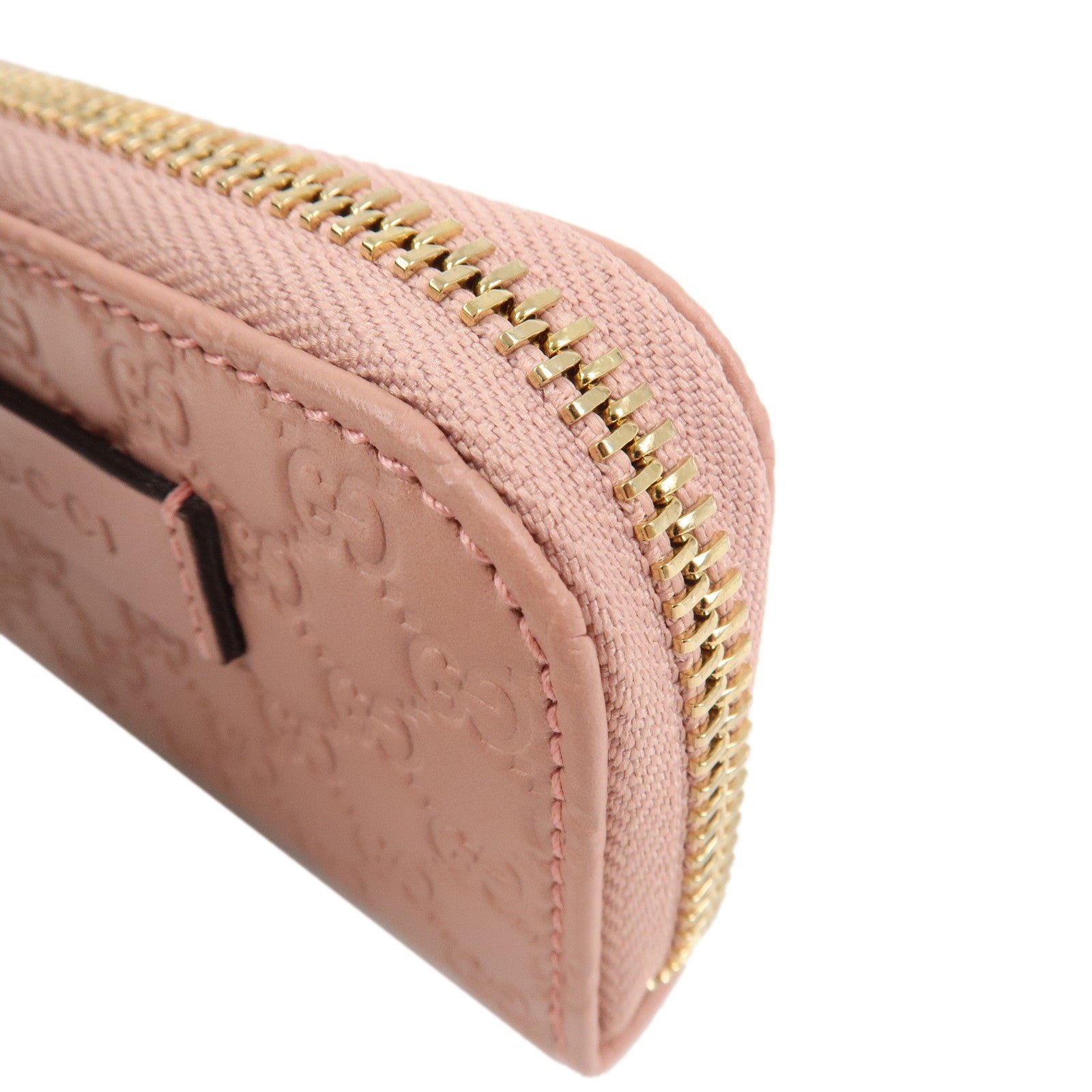 GUCCI Micro Guccissima Leather Coin Case Coin Purse Pink 449896
