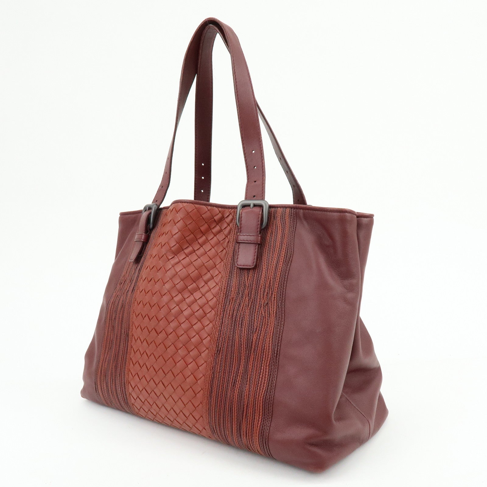 BOTTEGA VENETA Intrecciato Nappa Leather Tote Bag Bordeaux 161761