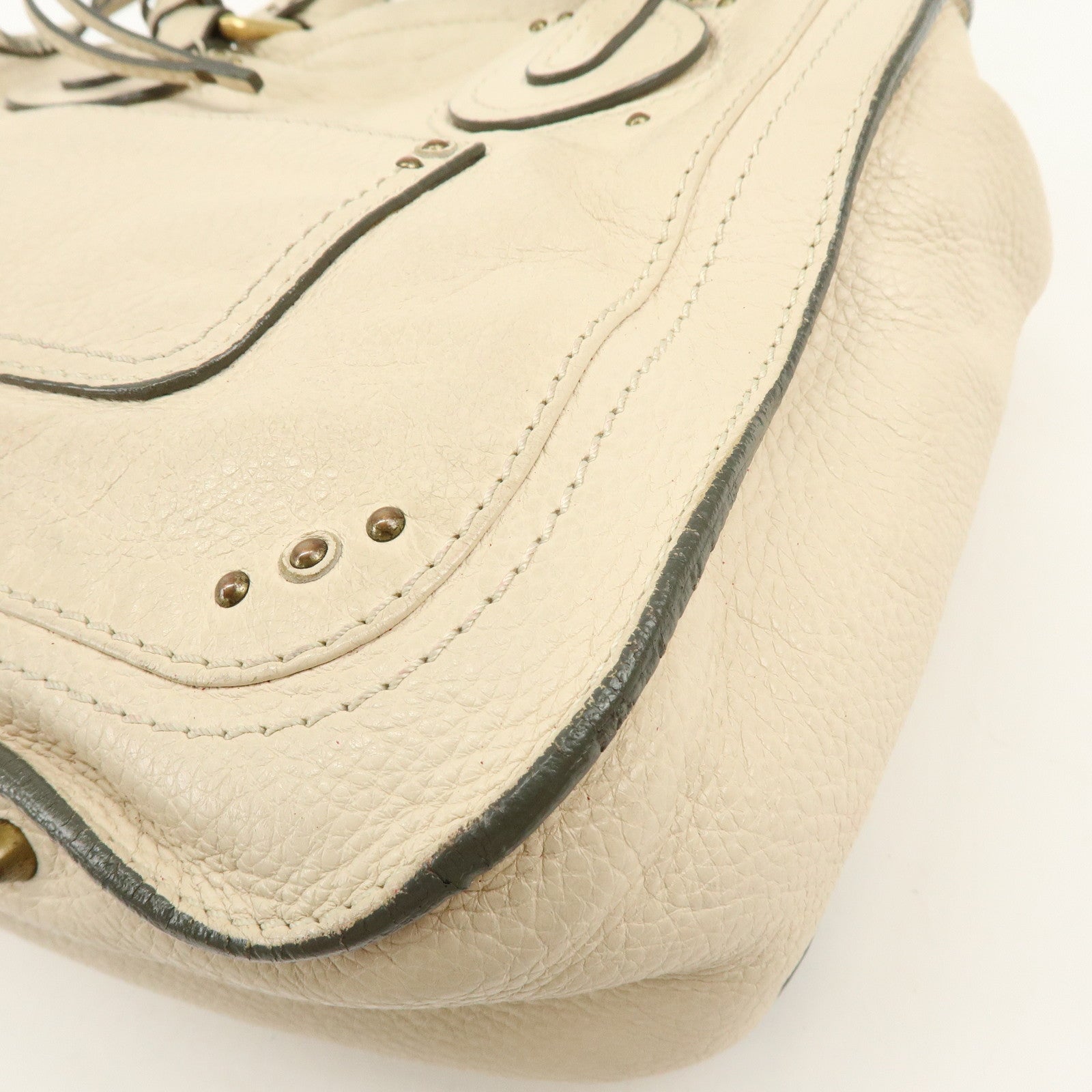 Chloe Paddington Leather Tote Bag Hand Bag White