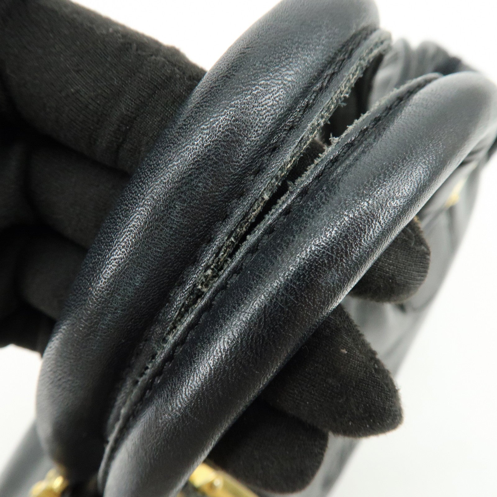 LOEWE Anagram Amazona36 Leather Hand Bag Boston Bag Black