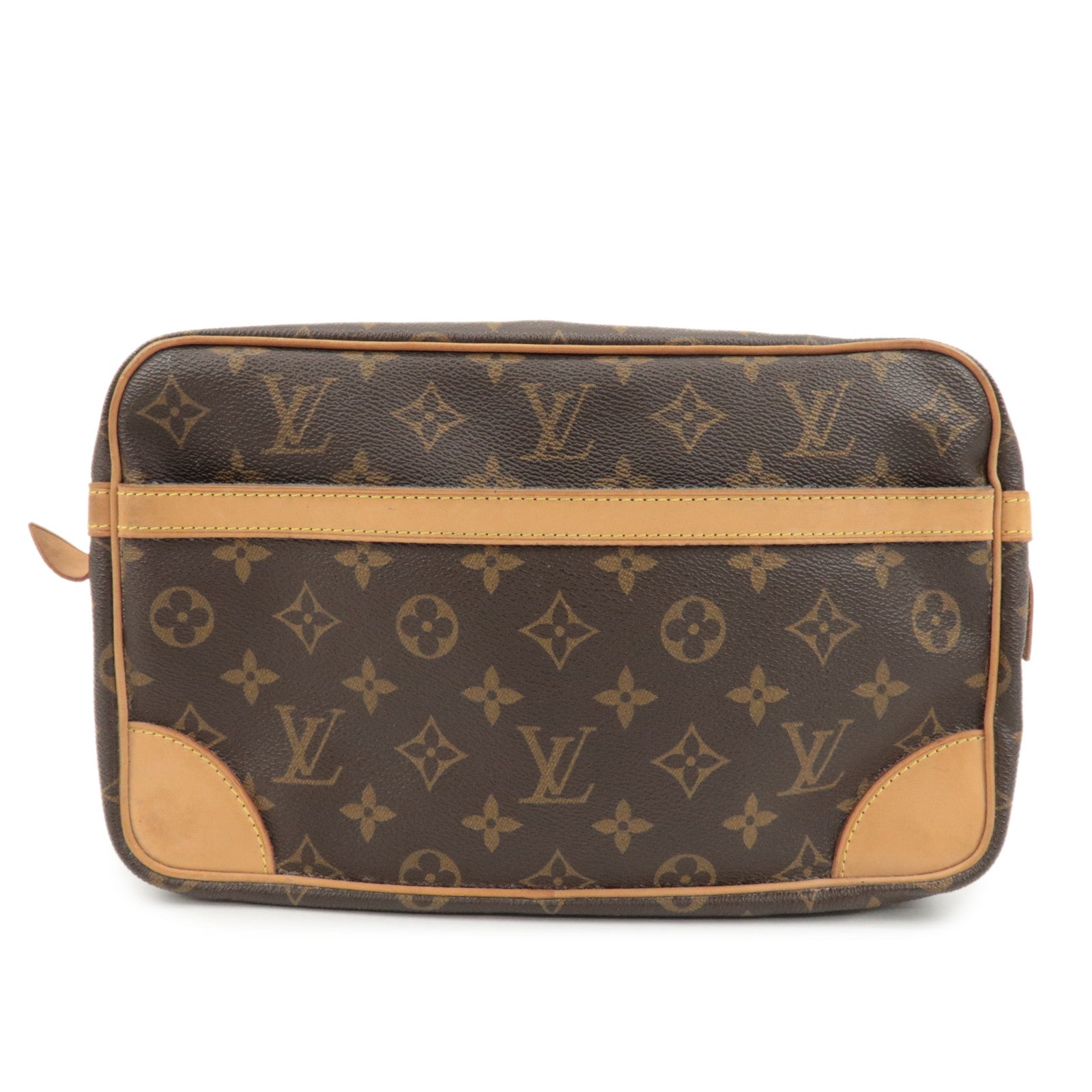 Louis Vuitton Monogram Compiegne 28 Pouch Clutch Bag Brown M51845 Used