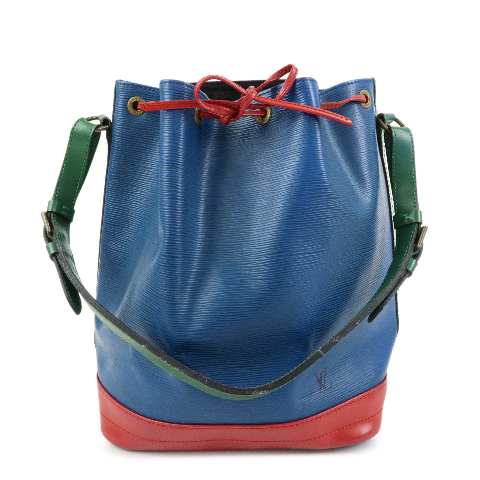 Louis Vuitton Epi Noe Tricolor Shoulder Bag Blue Green Red M44082