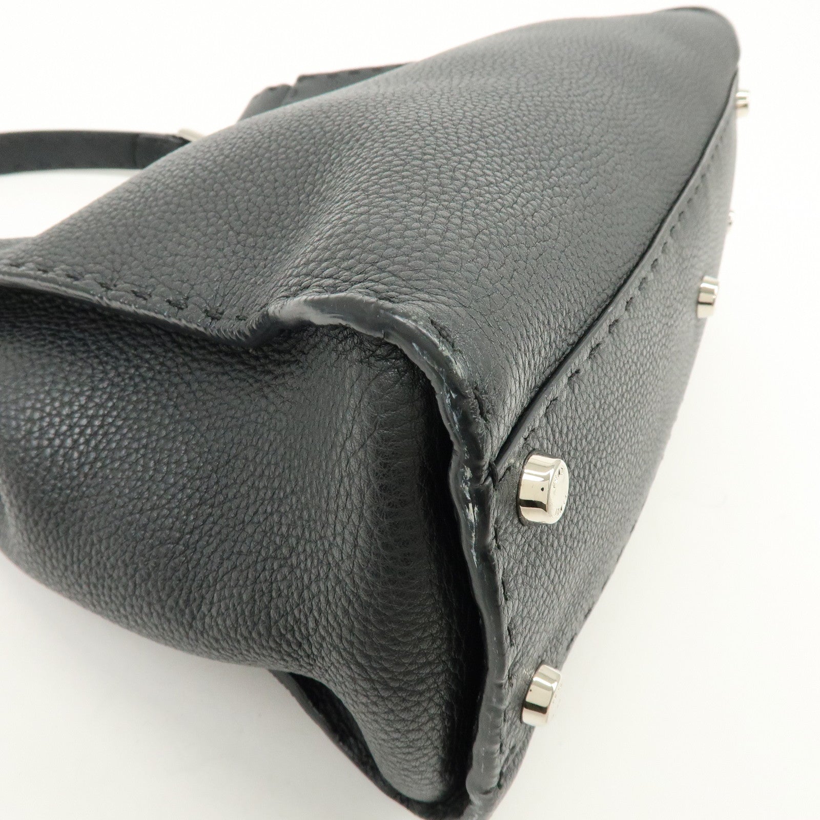 FENDI Selleria Peekaboo Leather 2Way Bag Hand Shoulder Bag 8BN290