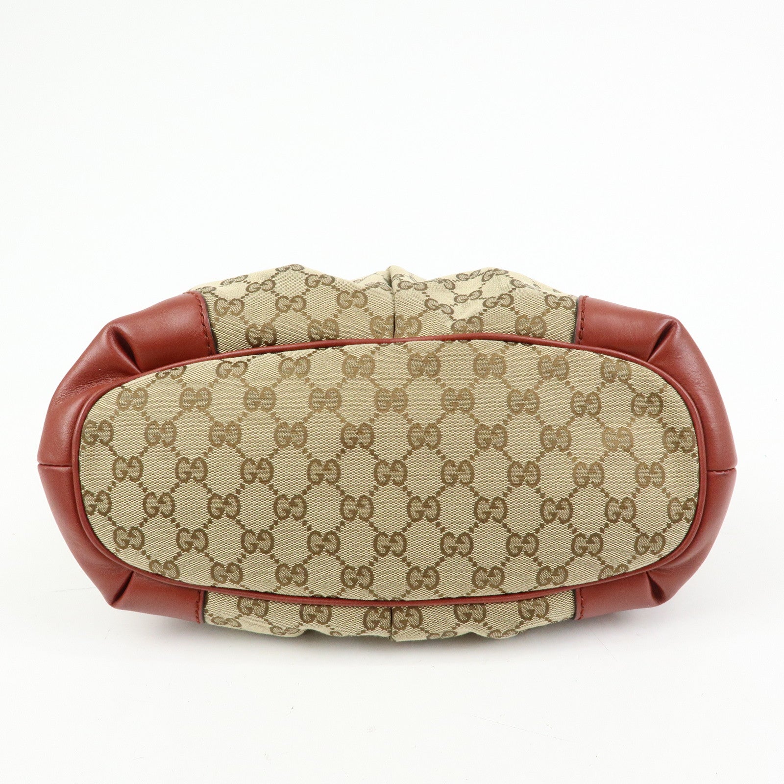 GUCCI Interlocking G GG Canvas Leather 2Way Bag Beige Red 247902
