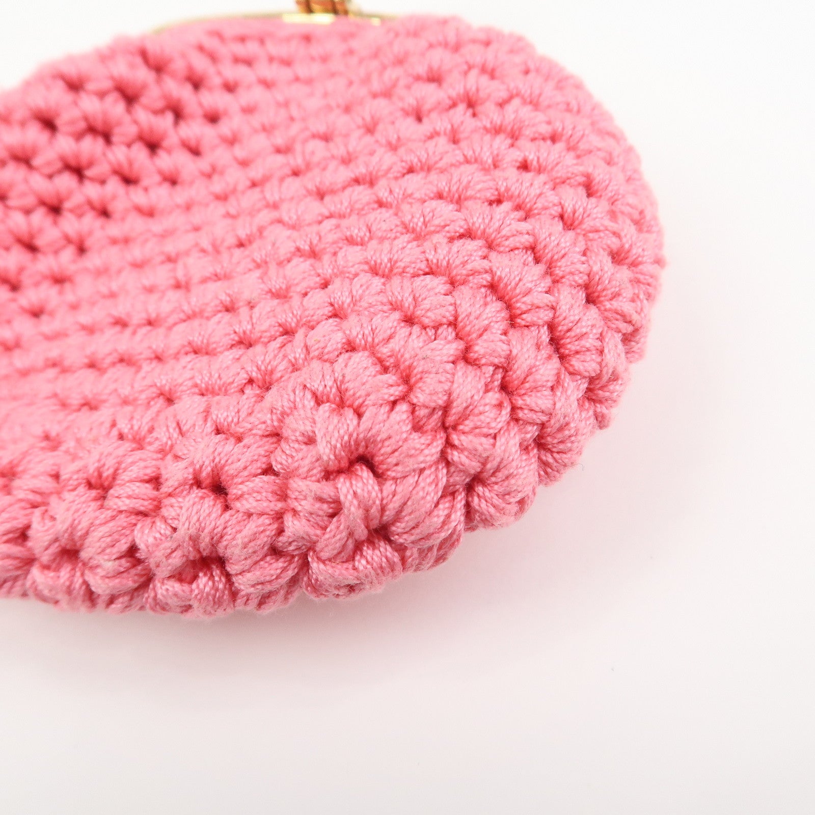 FENDI Small Cotton Knit Pouch Coin Case Pink 8M0454