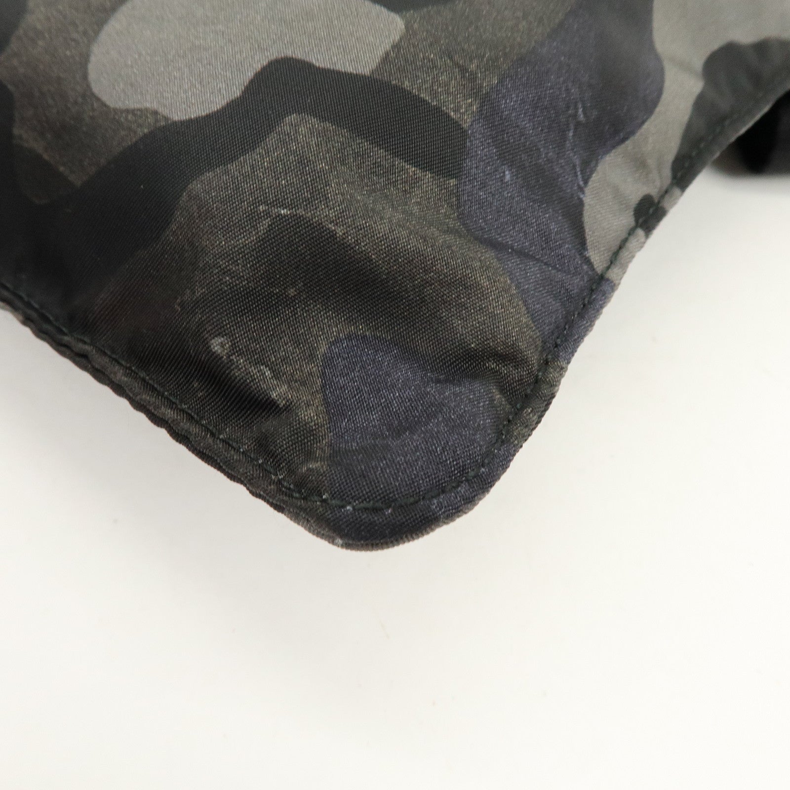 PRADA Triangle Logo Nylon Shoulder Crossbody Bag Camouflage Black