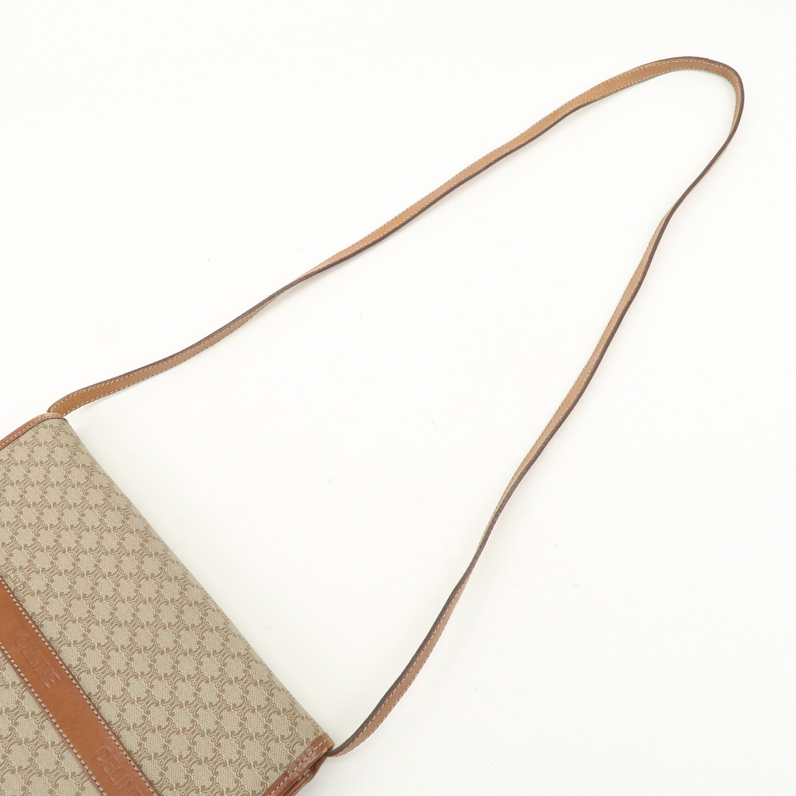 CELINE Macadam PVC Leather 2Way Bag Shoulder Bag Beige