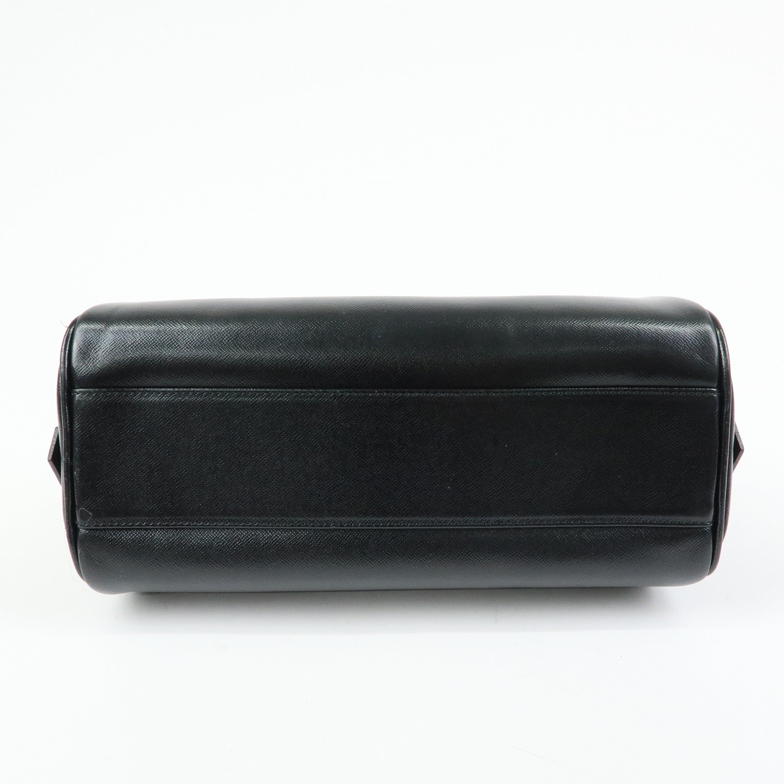 BURBERRY Leather Mini Boston Bag Hand Bag Tote Bag Black