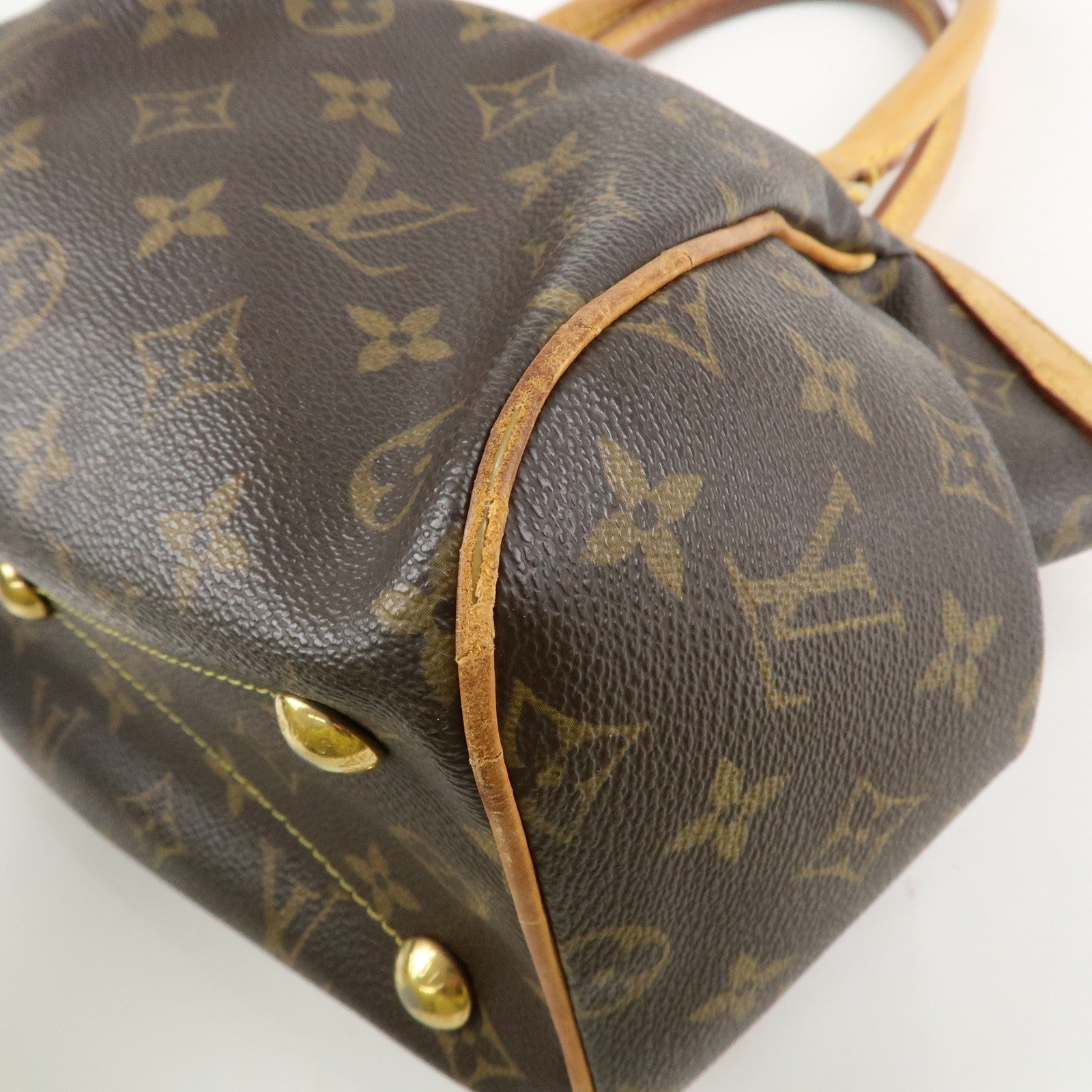 Louis Vuitton Monogram Tivoli PM Hand Bag Shoulder Bag Brown M40143 Used