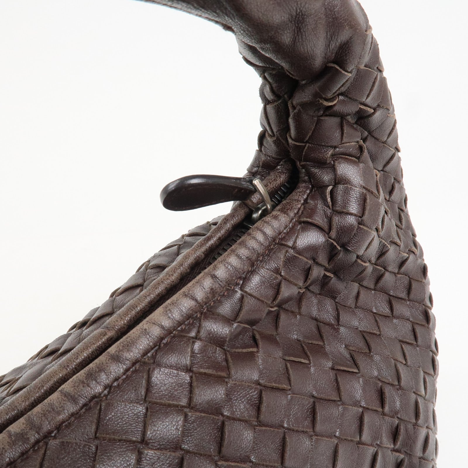 BOTTEGA VENETA Intrecciato Leather Hobo Shoulder Bag Brown 232499