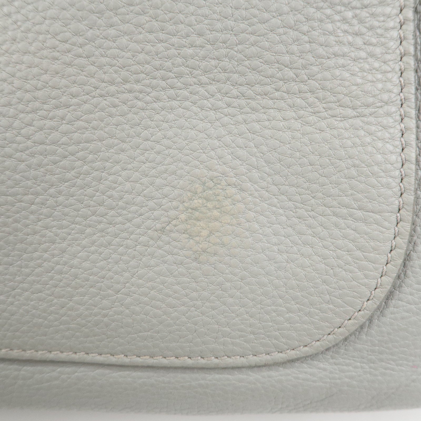 PRADA Logo Leather Shoulder Bag Hand Bag Gray 1BC013
