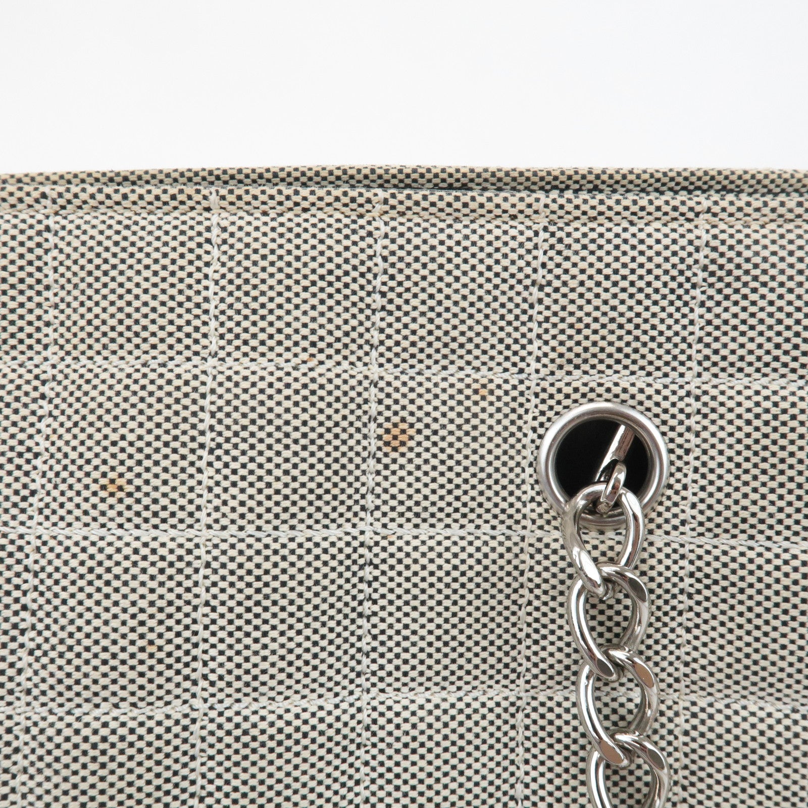 CHANEL COCO Mark No.5 Camellia Canvas Leather Patent Hand Bag A31573 Used