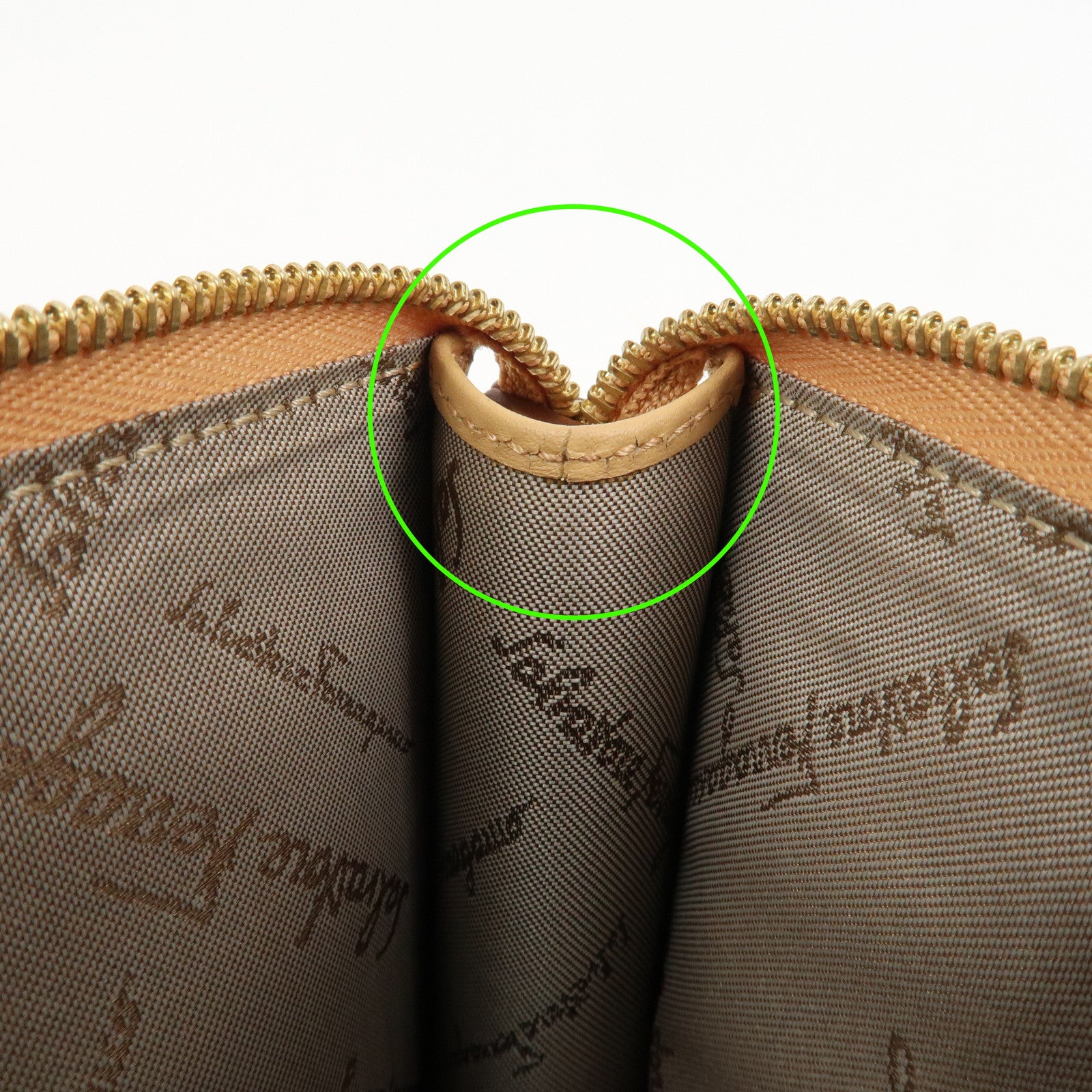 Ferragamo Gancini Nylon Leather Shoulder Bag Hand Bag Flower Pink