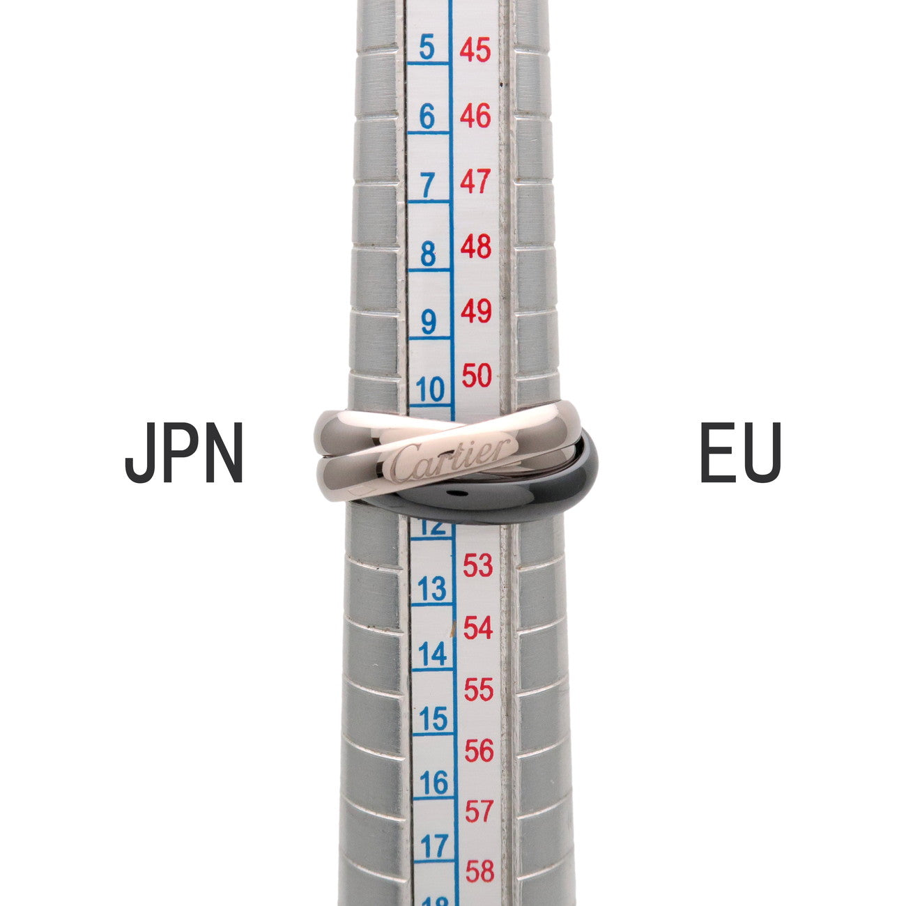 Cartier Trinity Ring MM #51 750WG BlackCeramic White Gold Black US6