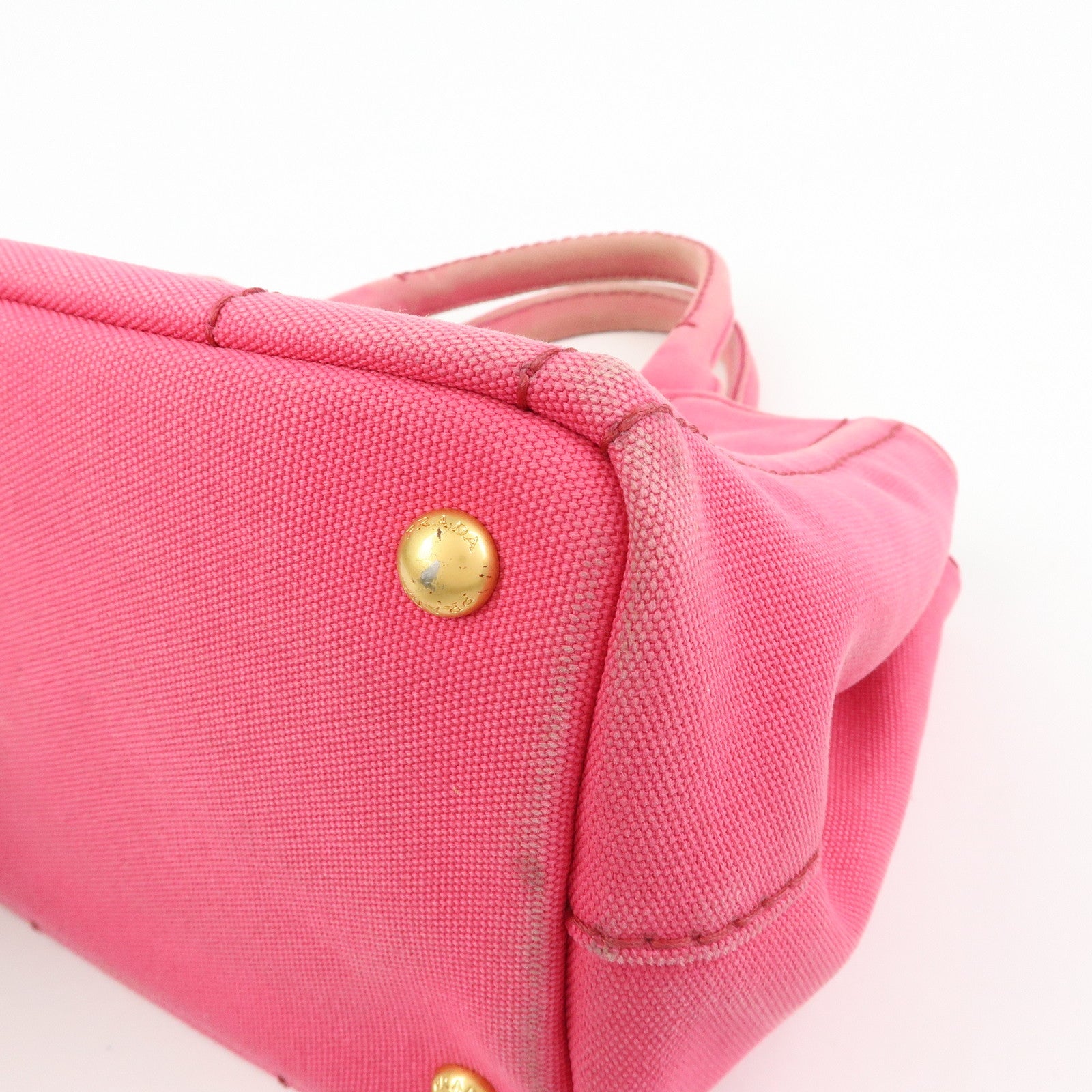 PRADA Canapa Mini Canvas 2Way Bag Hand Bag Pink 1BG439