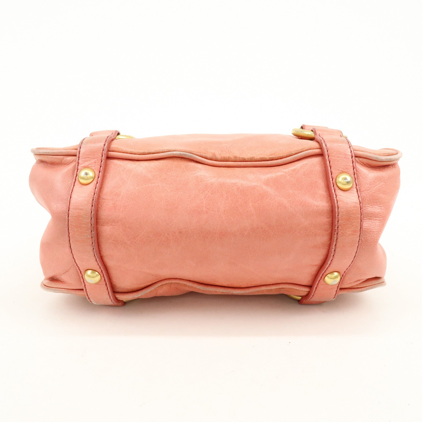 MIU MIU Leather 2Way Bag Hand Bag Shoulder Bag Pink