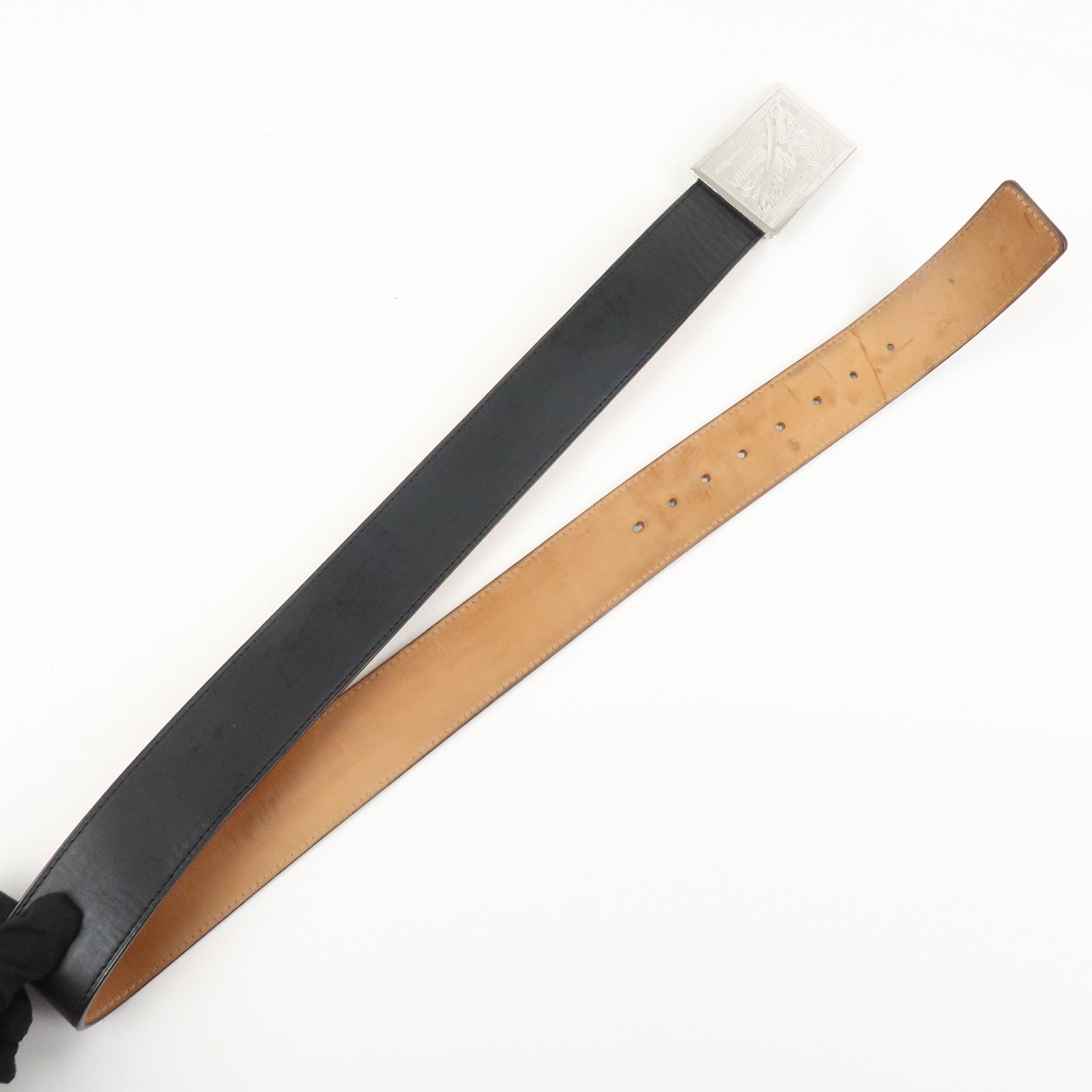 Louis Vuitton Leather Ceinture Jeans Belt 100/40 Black M6812