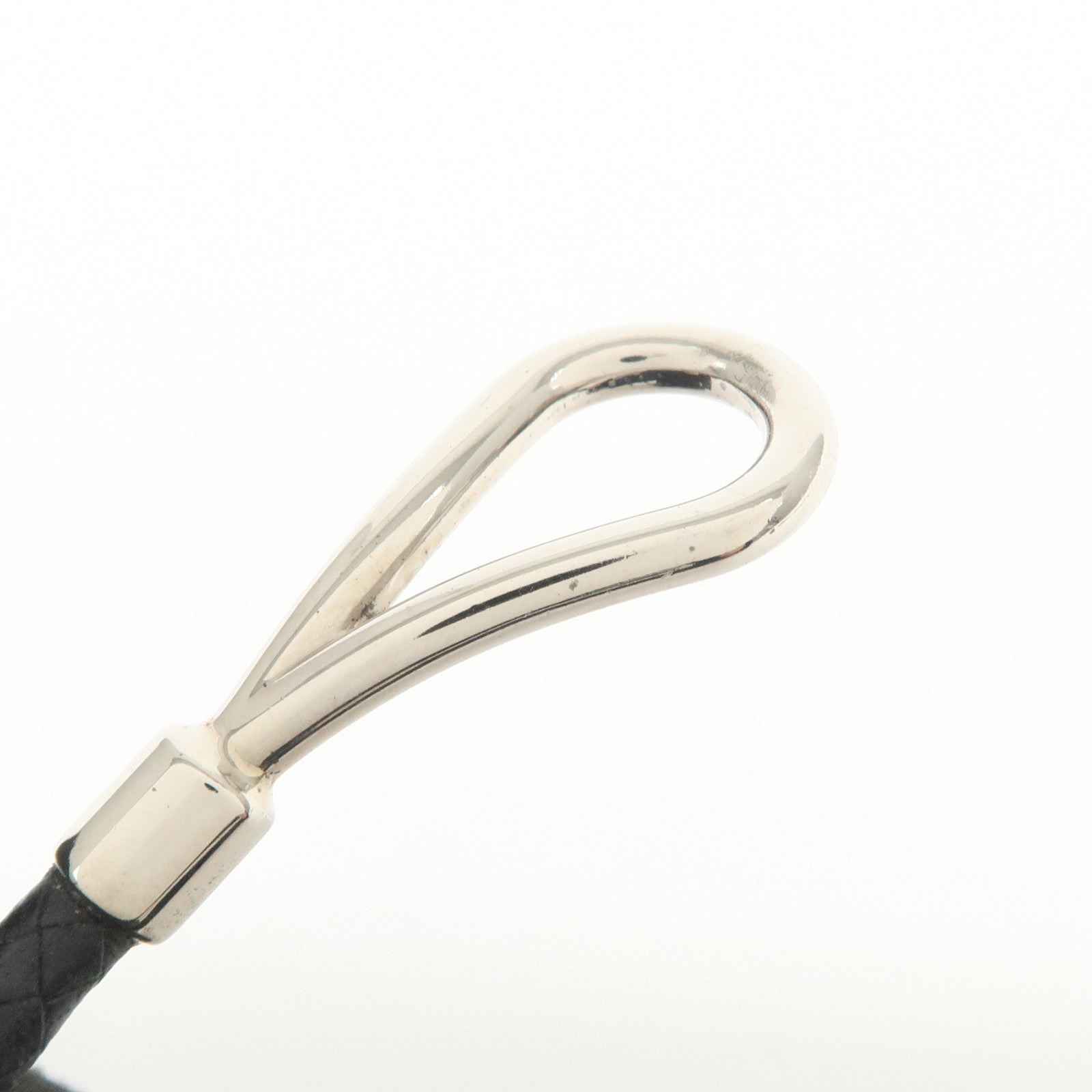 HERMES Leather Metal Jumbo Choker Bracelet Black