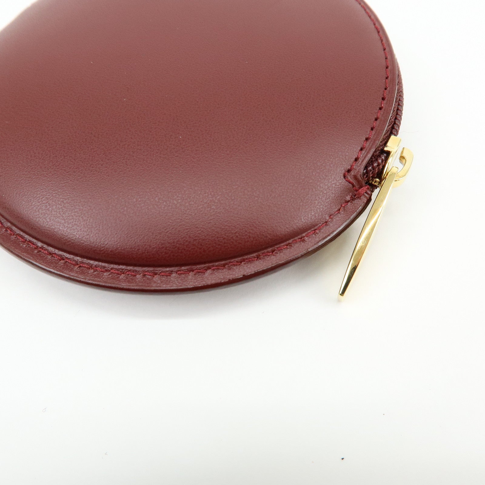 Cartier Must de Cartier Calf Skin Leather Coin Case Bordeaux