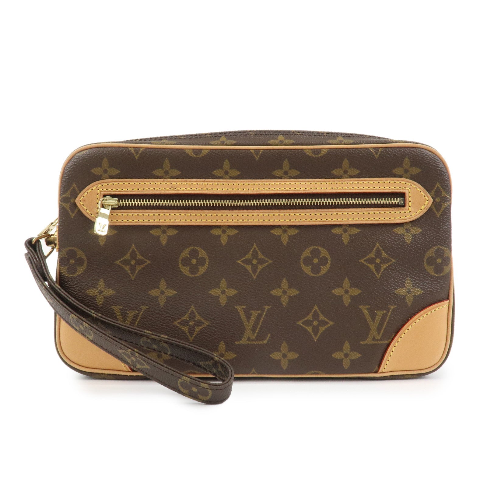 Louis Vuitton Monogram Marly Dragonne GM Clutch Bag Brown M51825