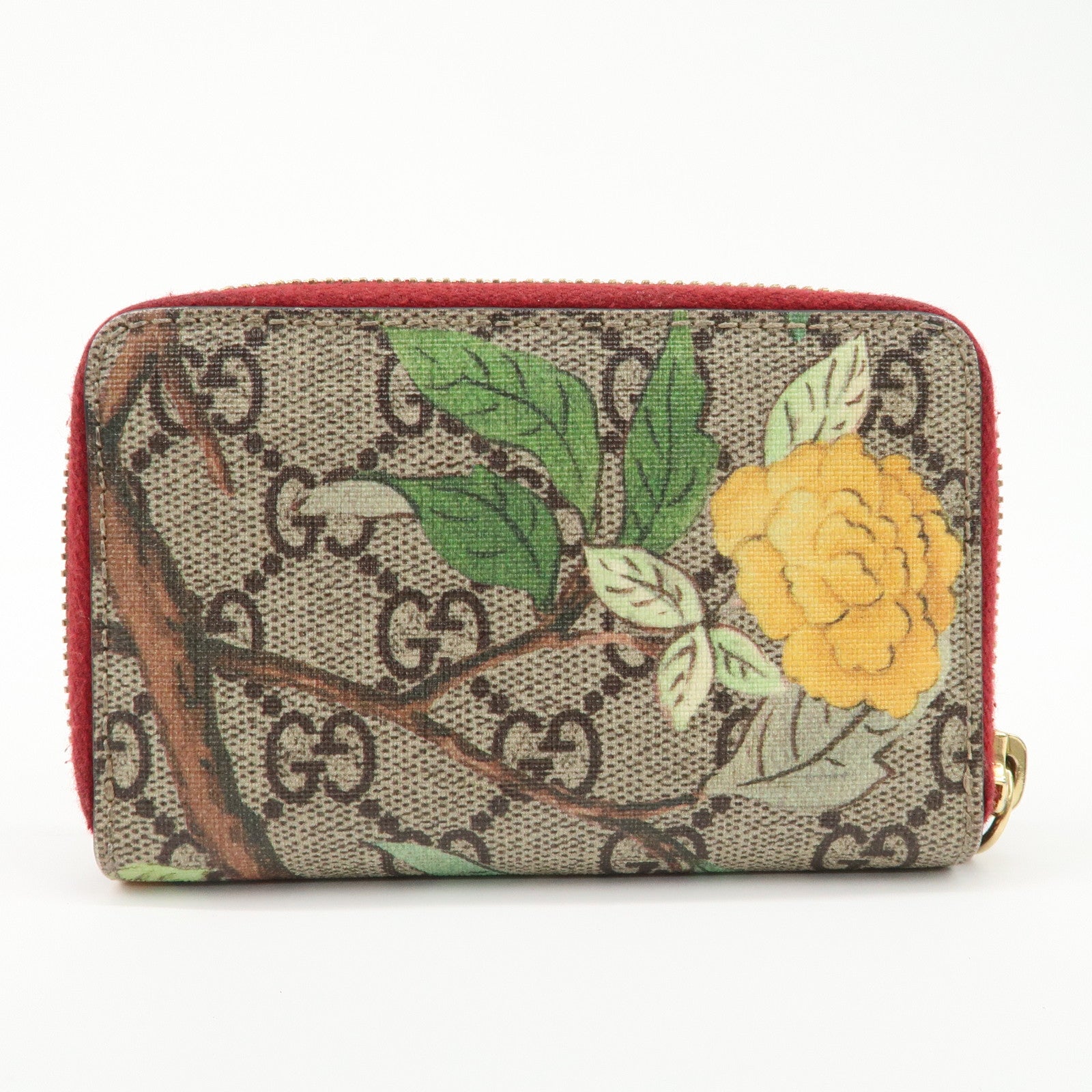 GUCCI GG Supreme Round Zippy Coin Case Beige 424897