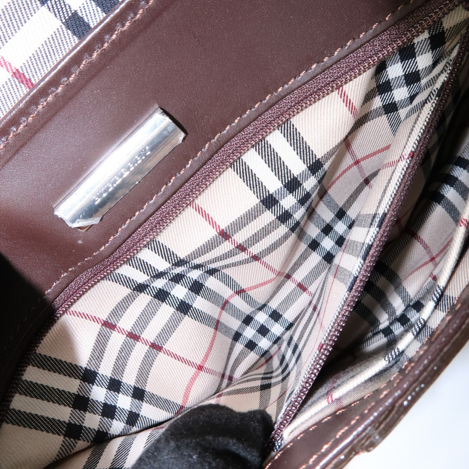 BURBERRY Leather Hand Bag Shoulder Bag Brown