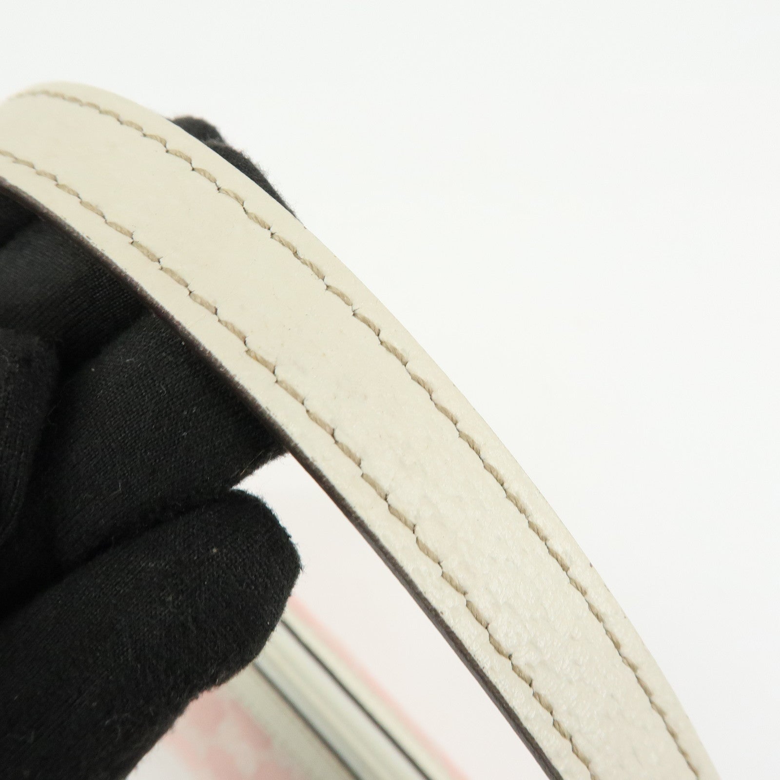 GUCCI Abbey GG Canvas Leather Hand Bag Pouch Pink Ivory 145750