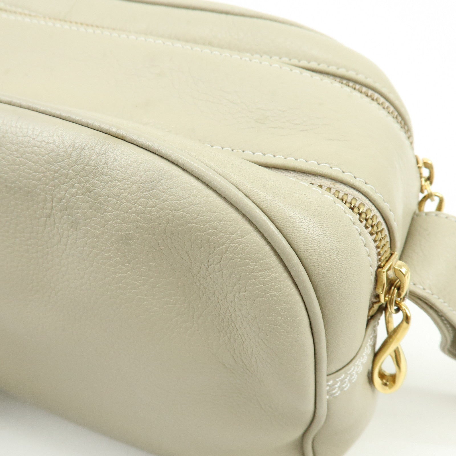 LOEWE Anagram Leather Shoulder Bag Crossbody Bag Ivory