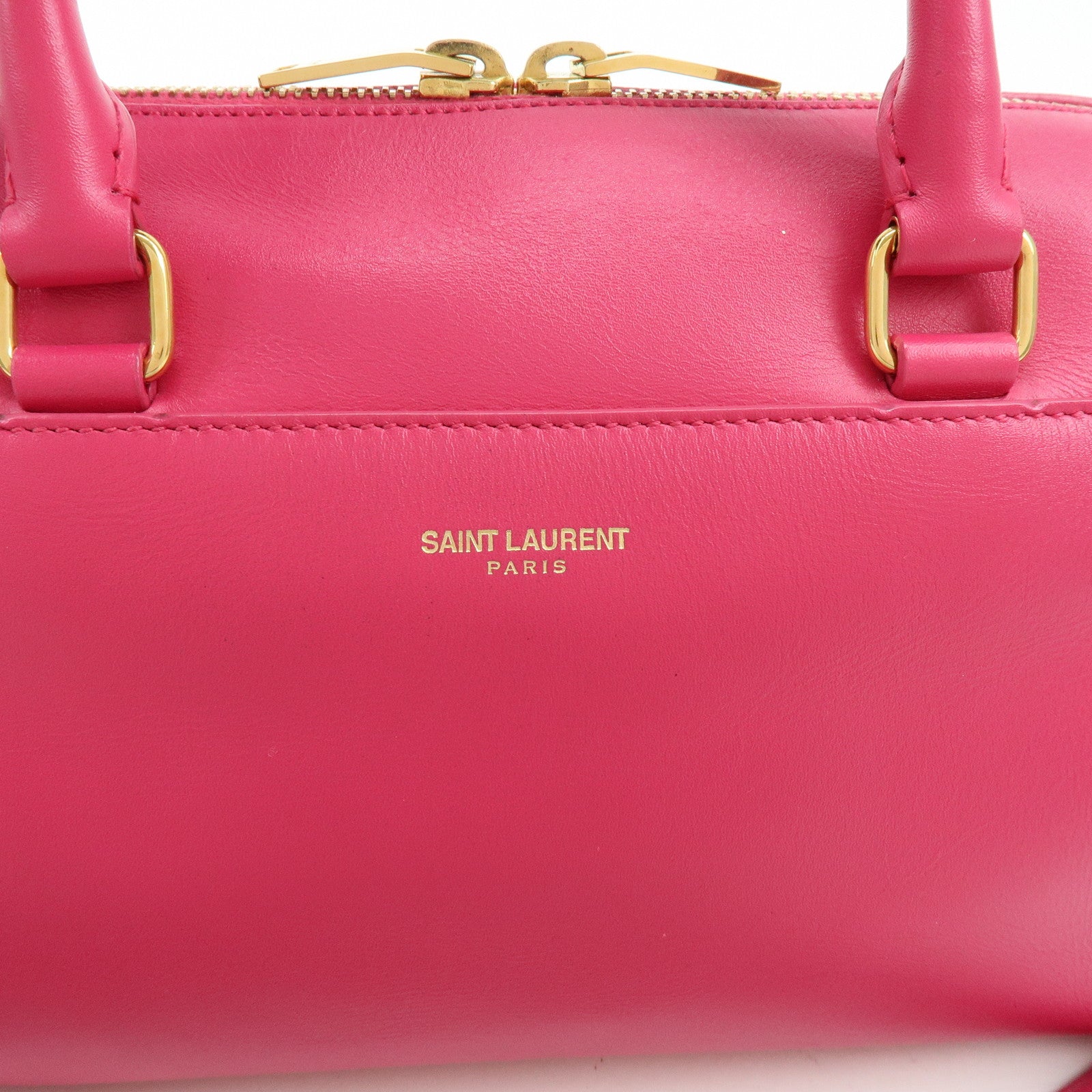 SAINT LAURENT PARIS BABY DUFFLE Leather 2WAY Bag Pink 330958