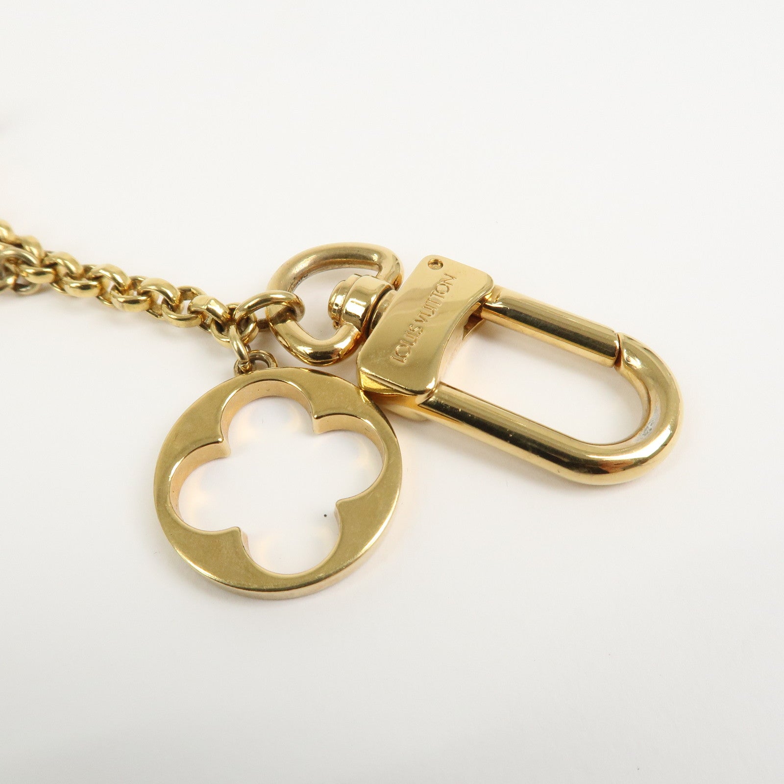 Louis Vuitton Fleur de Monogram Bag Charm Key Chain Gold M65111