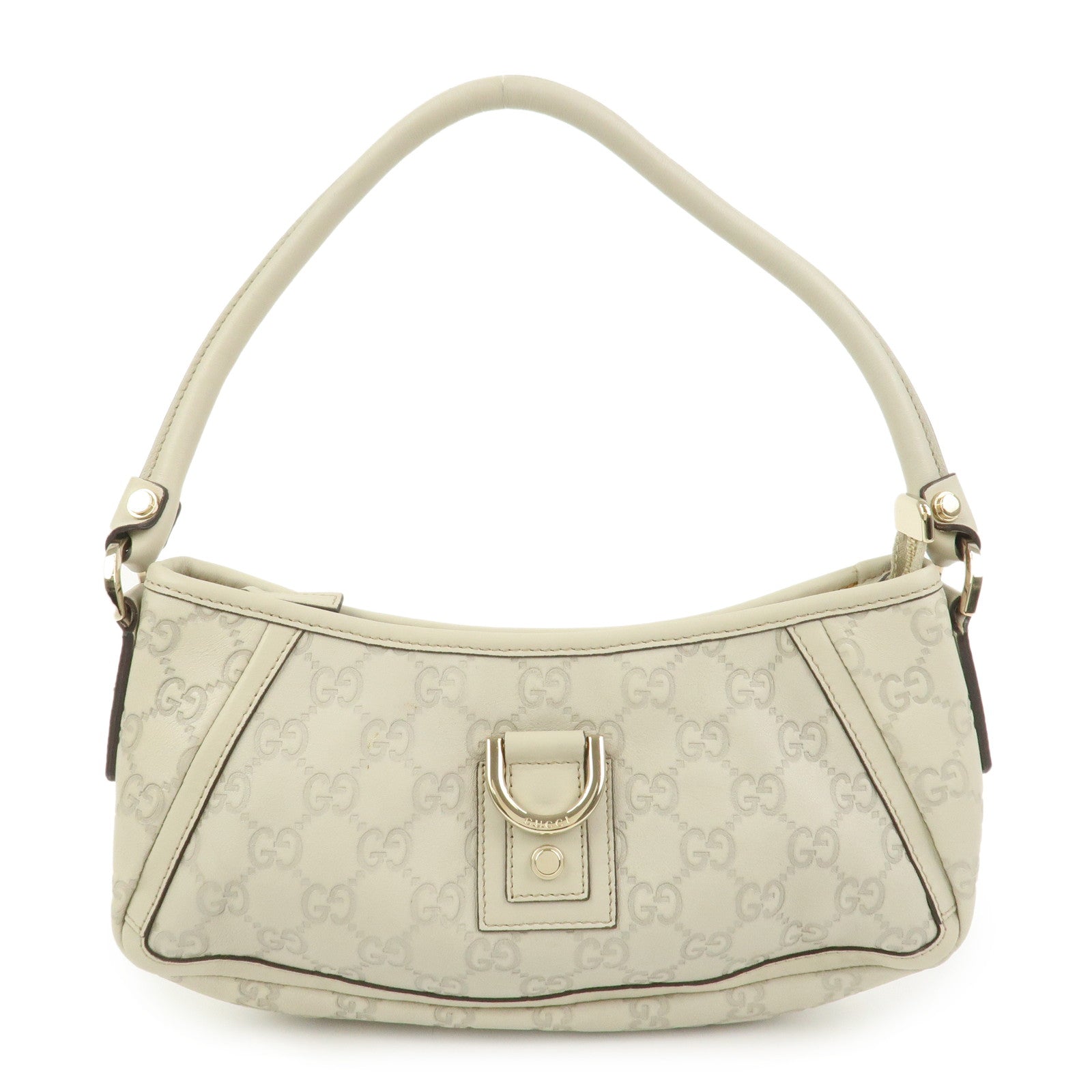 GUCCI Abbey Guccissima Leather Shoulder Bag Hand Bag Ivory 130939