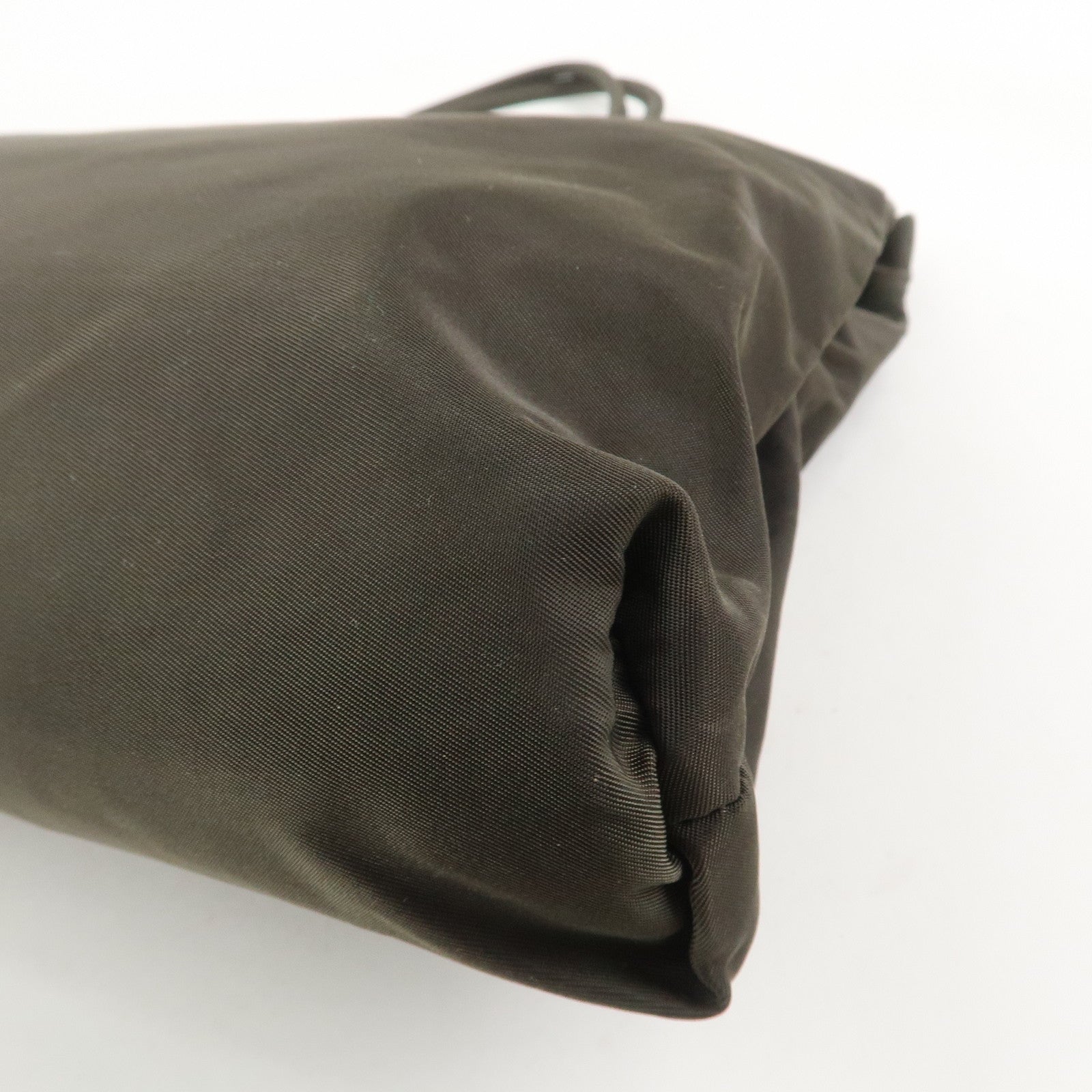 PRADA Triangle Logo Nylon Tote Bag Hand Bag Brown