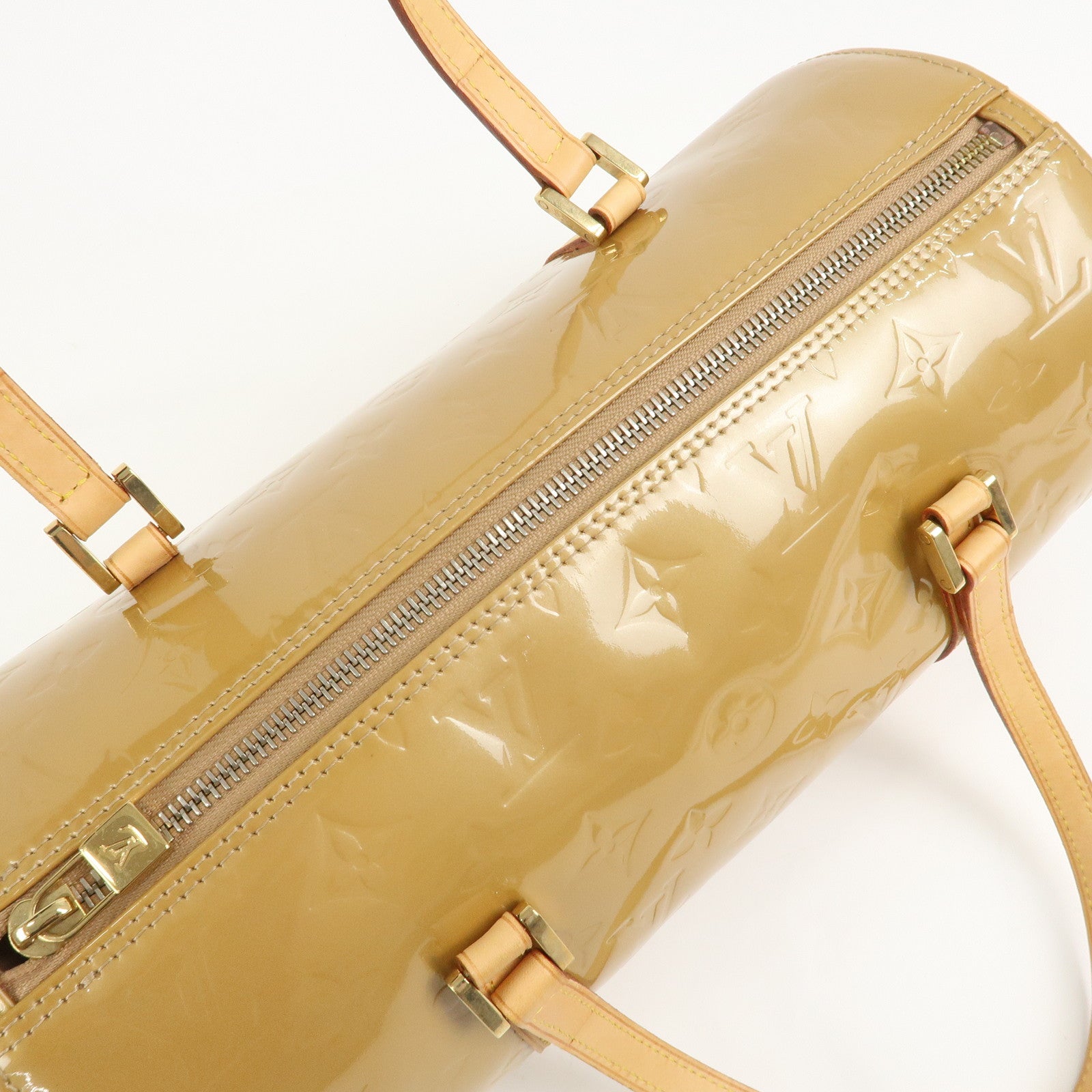 Louis Vuitton Monogram Vernis Bedford Hand Bag Beige M91006