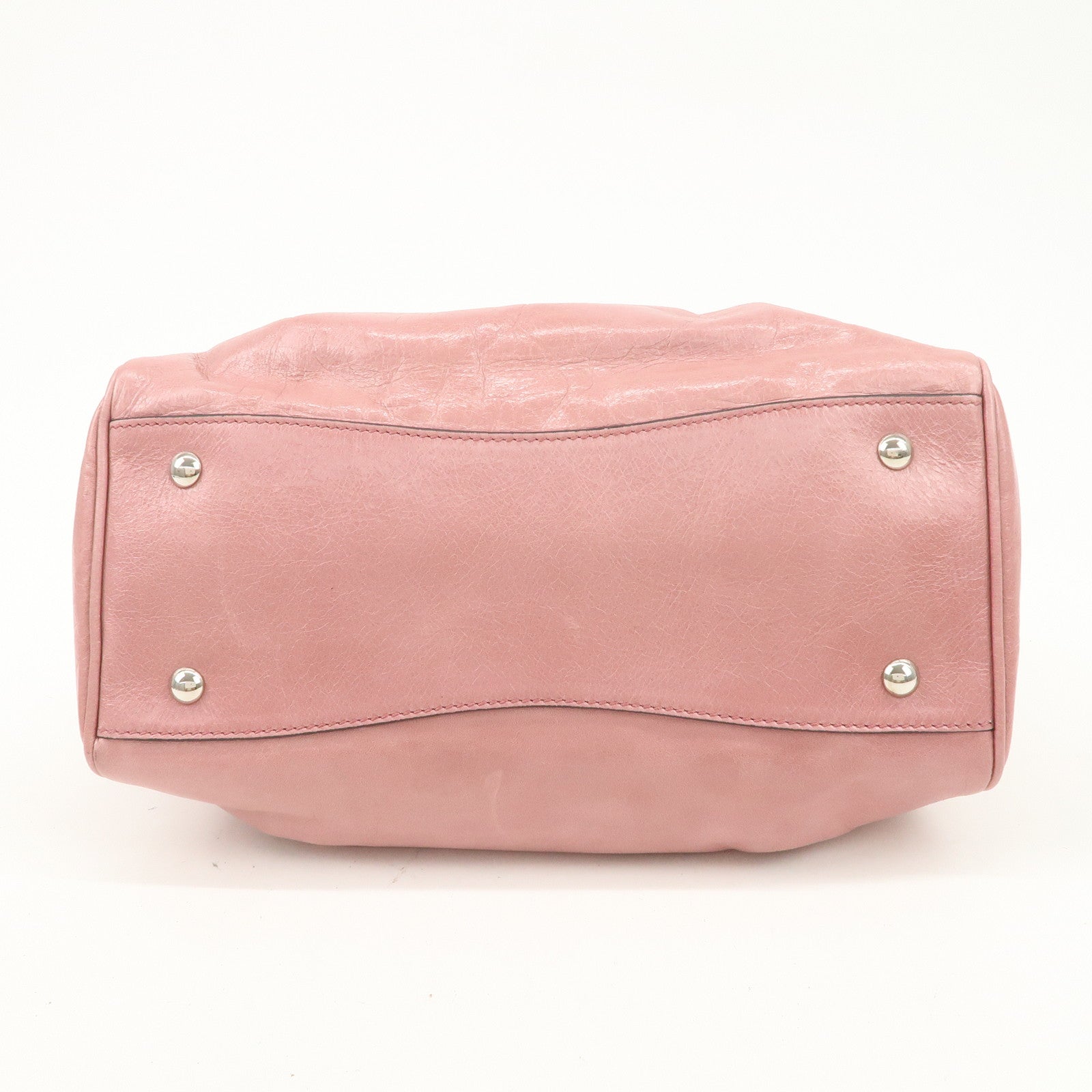 MIU MIU Vitello Lux 2Way Bag Hand Bag Shoulder Bag Pink RN0955