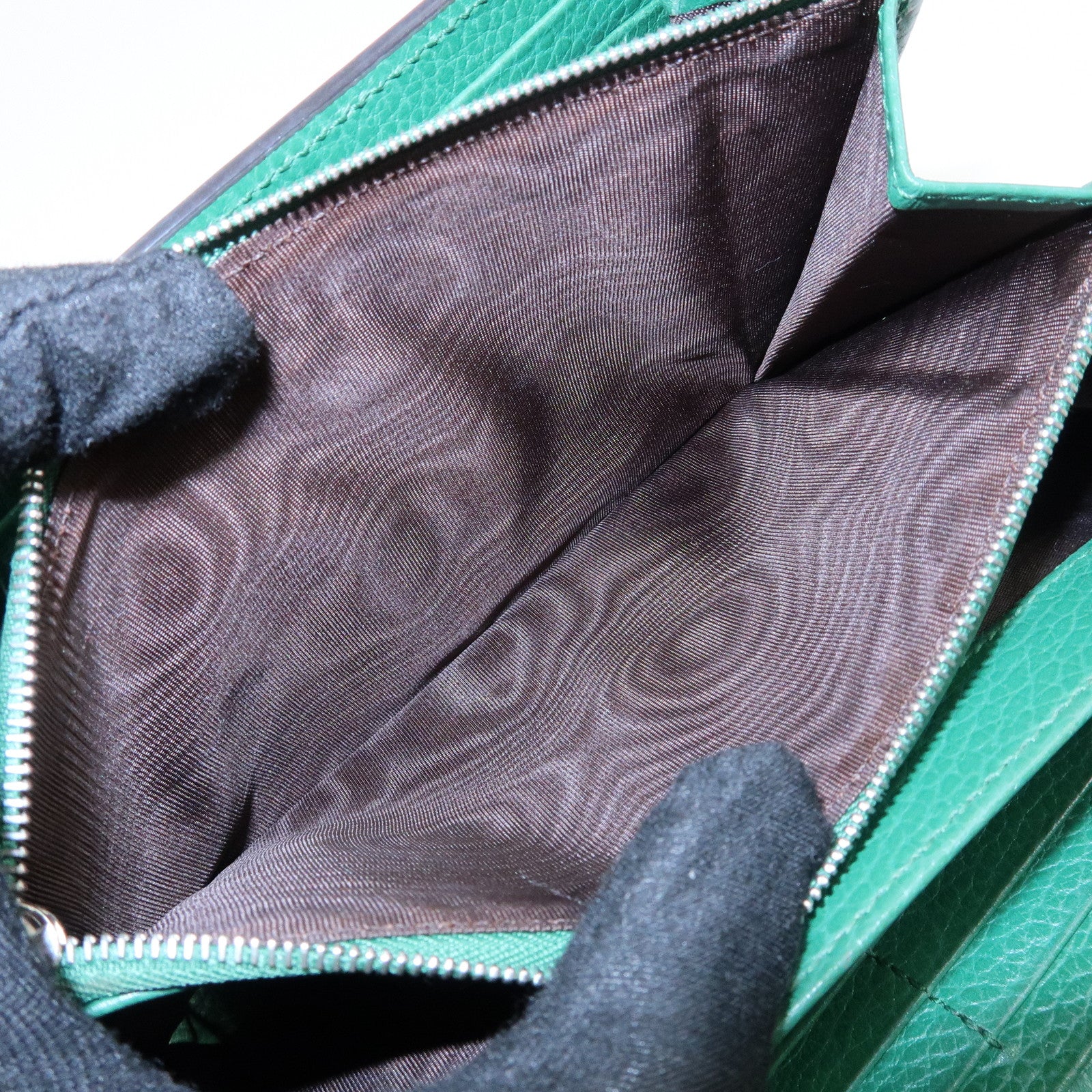 GUCCI Dionysus Leather Chain Wallet Shoulder Bag Green 401231