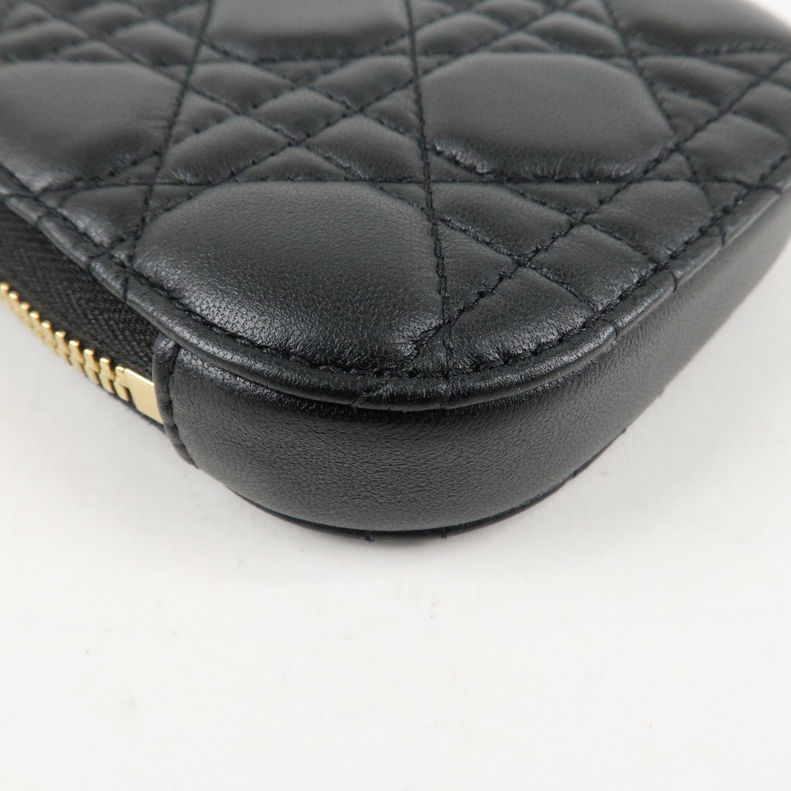Christian Dior Lady Dior Call'in Dior Canage Lamb Skin Phone Holder Used