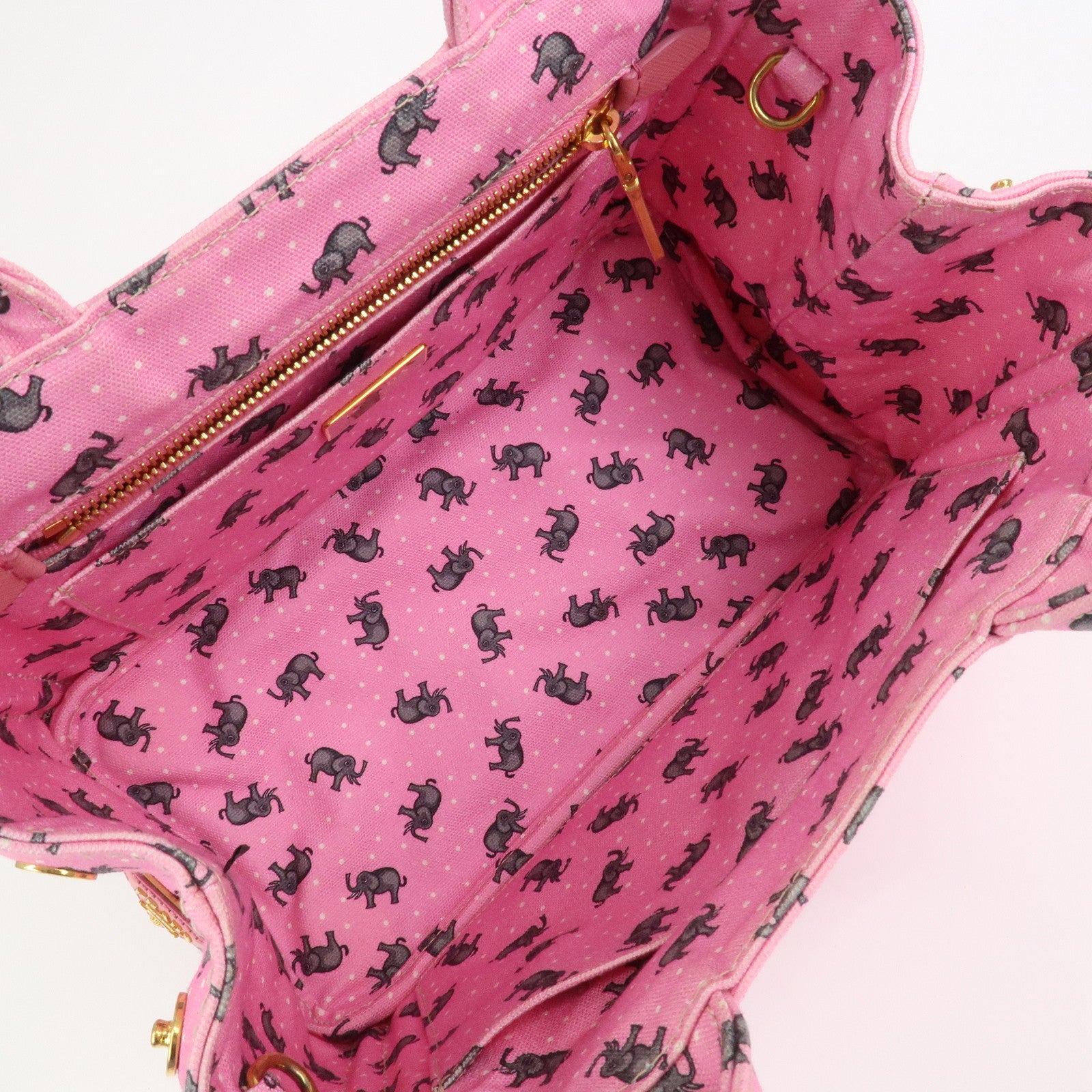 PRADA Canapa Mini Canvas Elephant 2Way Bag Shoulder Bag 1BG439