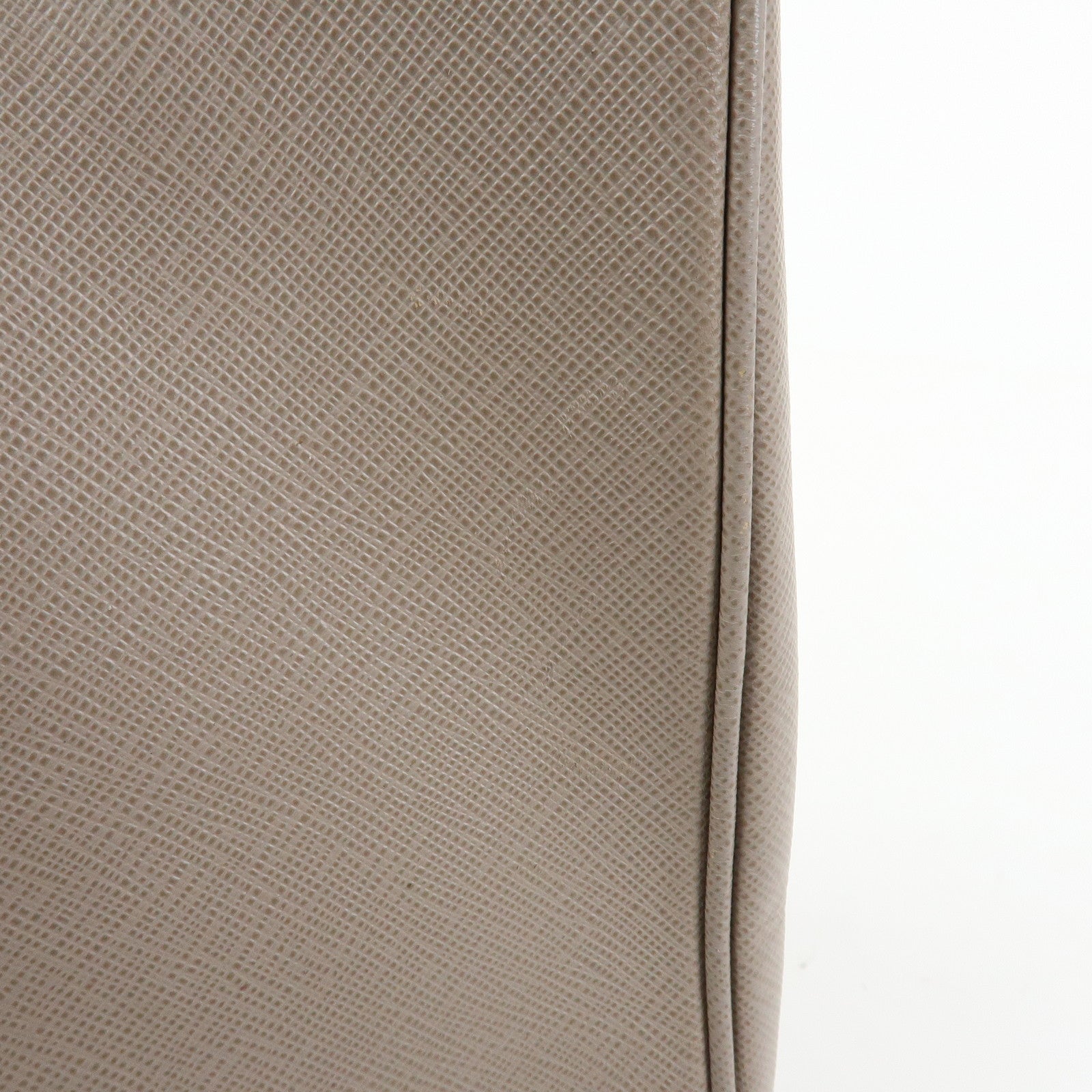 PRADA Triangle Logo Galleria Saffiano Leather Tote Hand Bag Gray