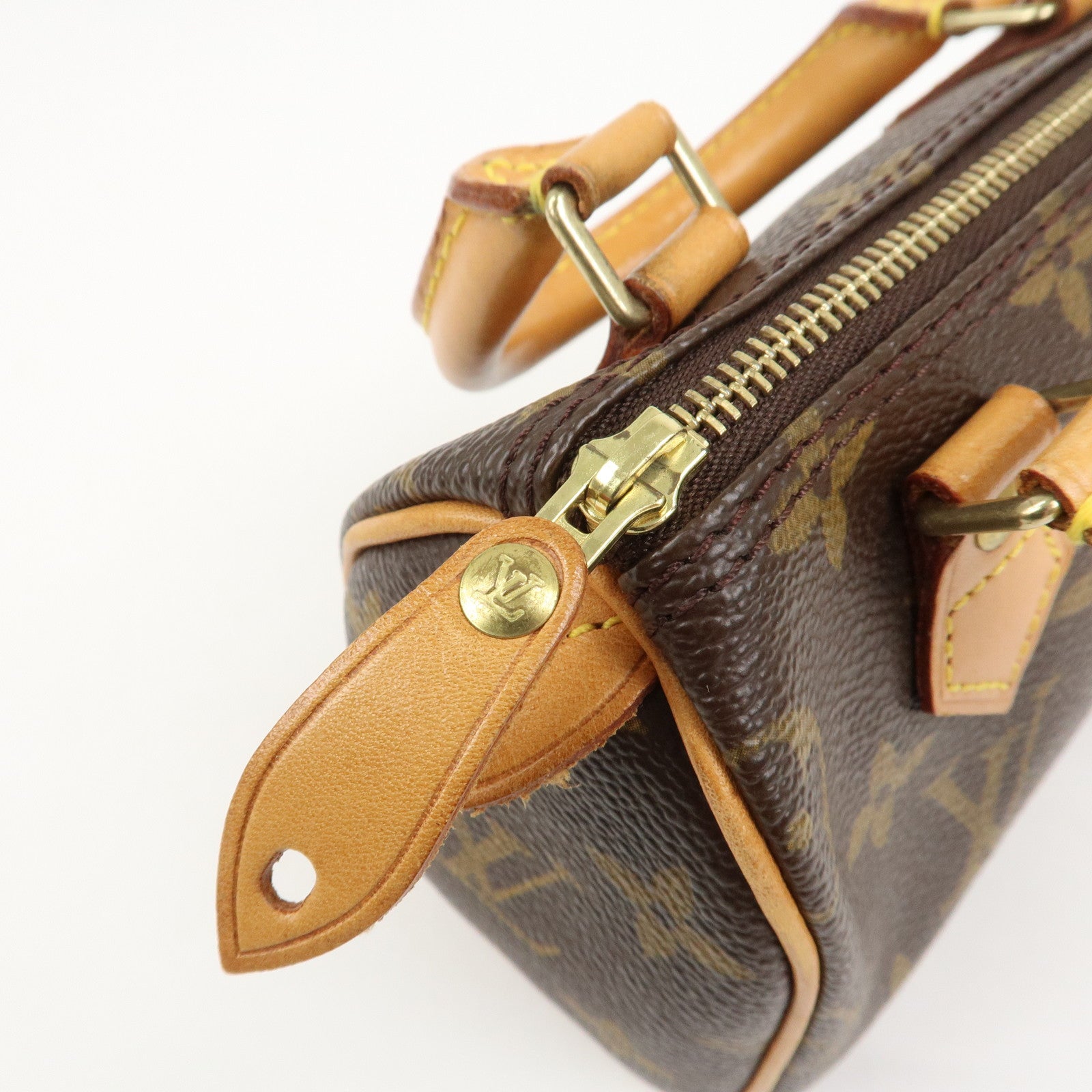 Louis Vuitton Monogram Mini Speedy Hand Bag Brown M41534
