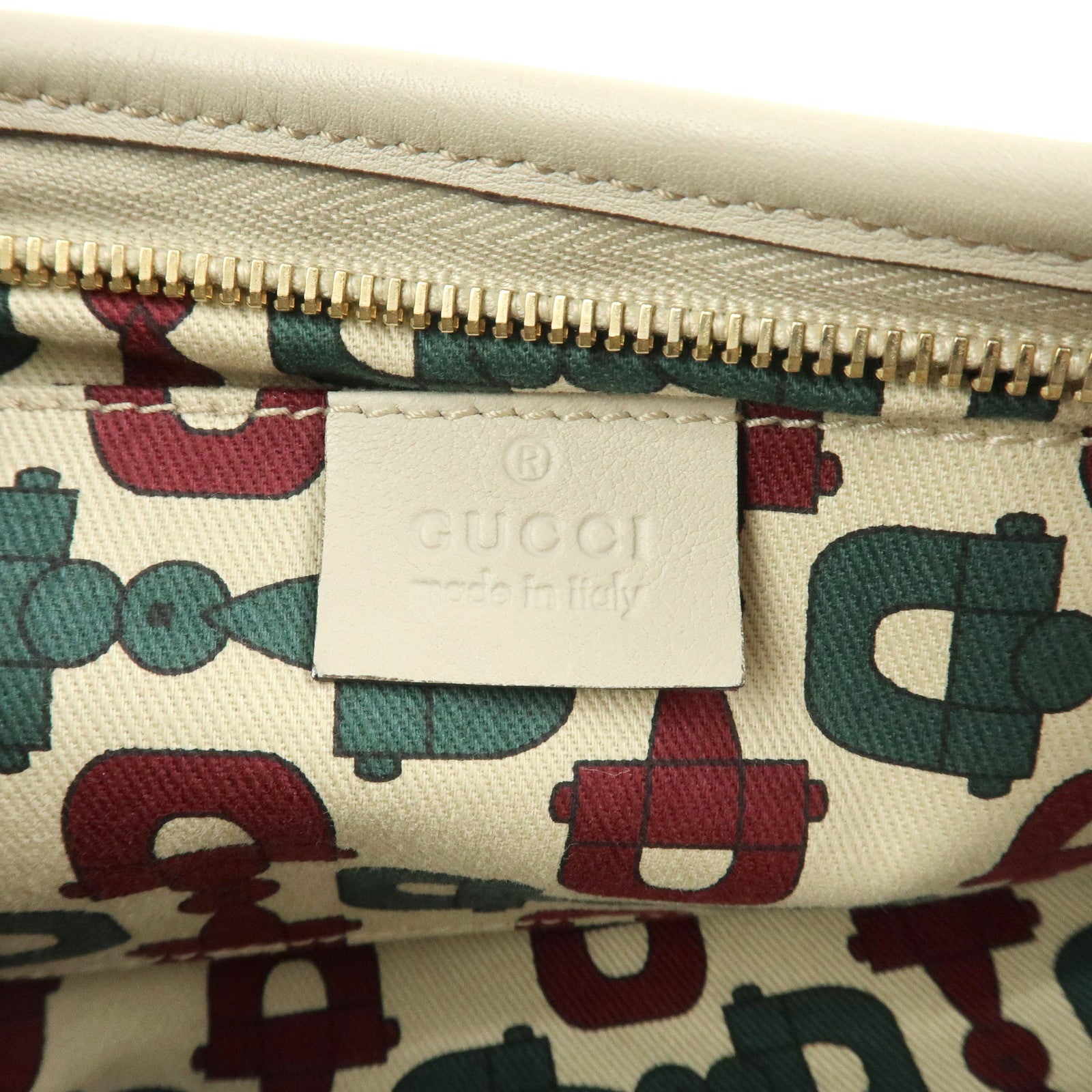 GUCCI Abbey Guccissima Leather Shoulder Bag Hand Bag Ivory 130939