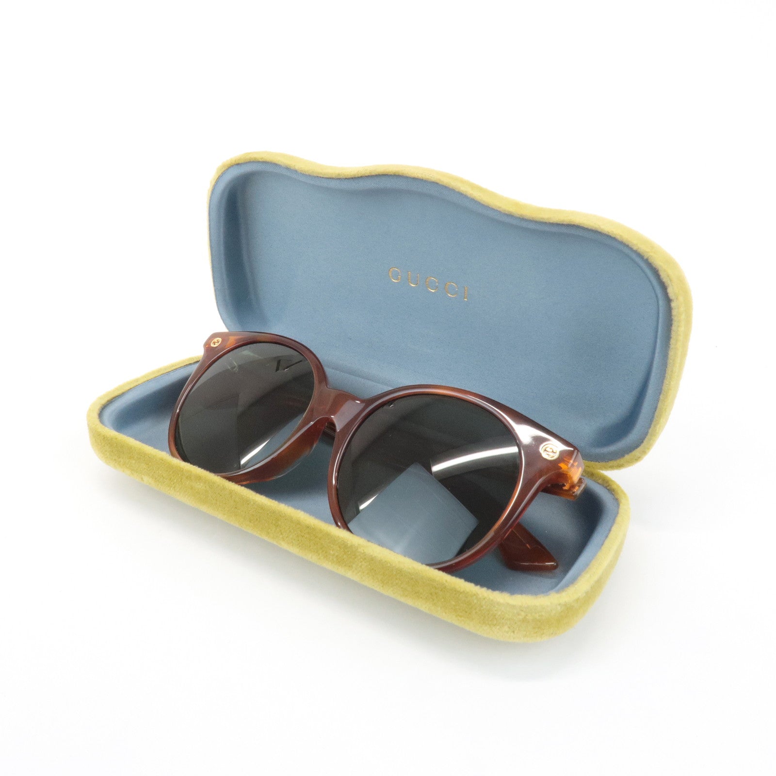 GUCCI Interlocking G Plastic Sunglasses Brown GG0091SA 53□18-145 Used